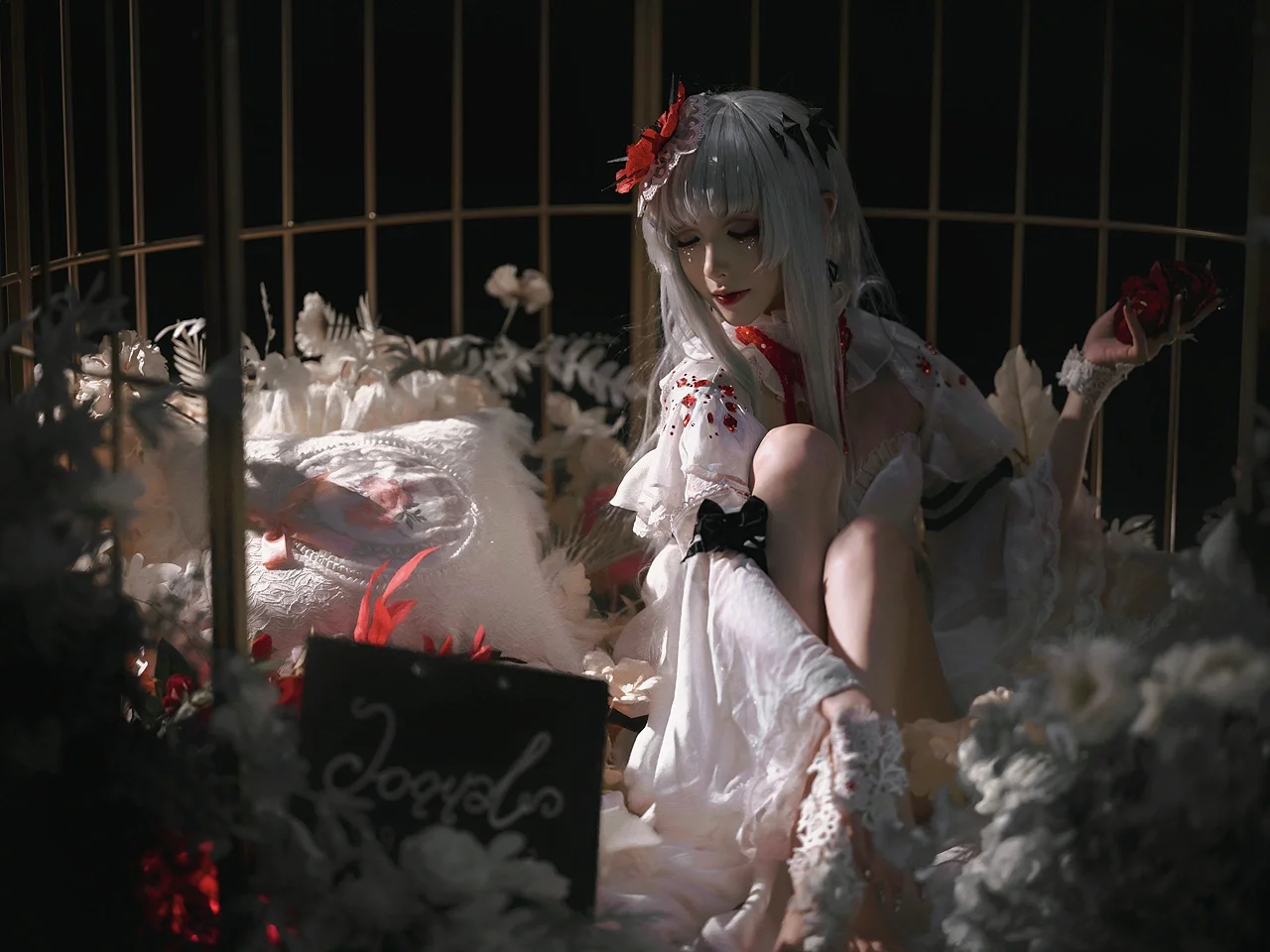 氛围感摄影, cosplay正片, 无期迷途, 可可莉克cos, 白蕾丝穿搭 - 第8张