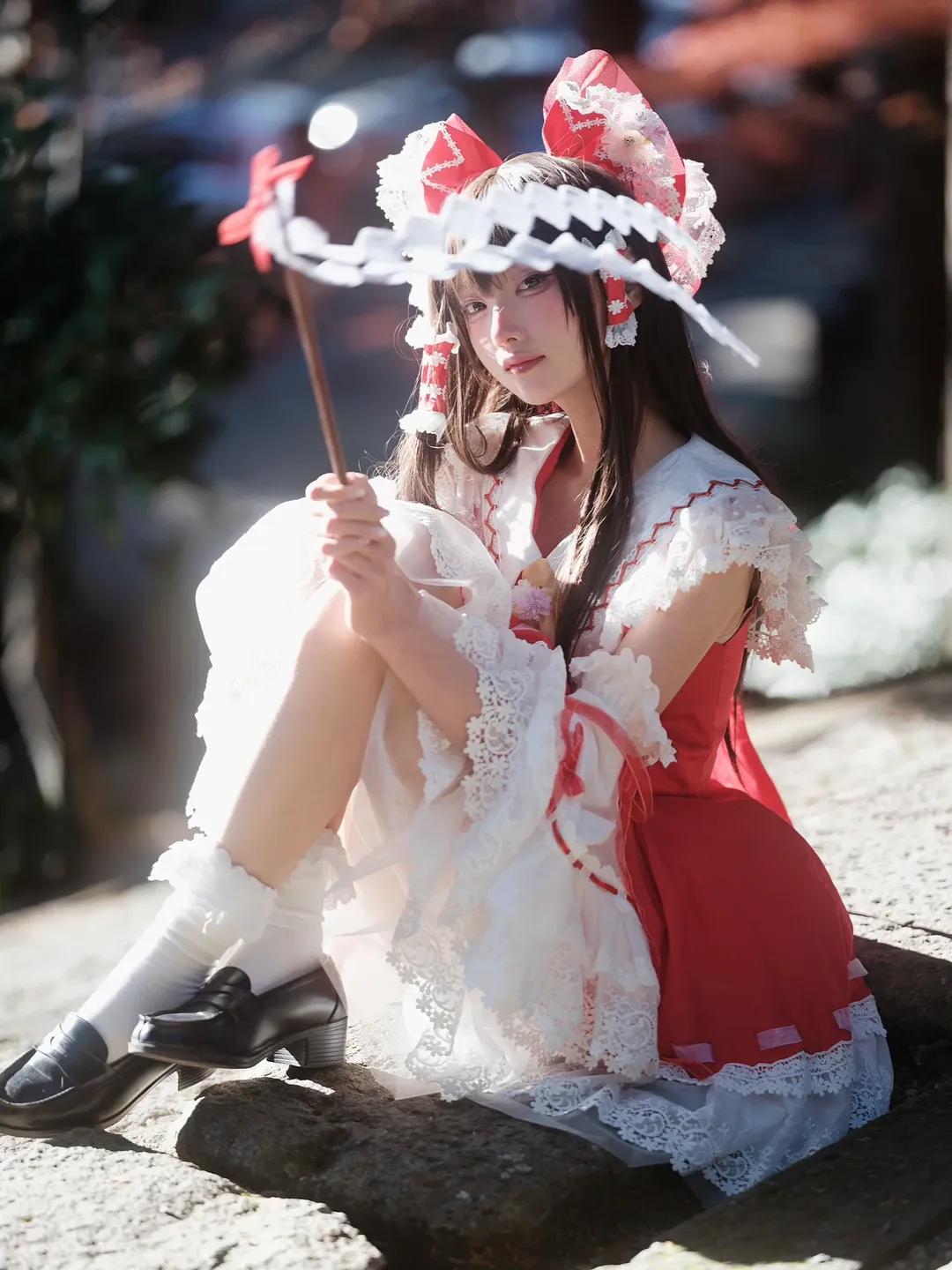 博丽灵梦cos, 东方project, 神社摄影, 二次元写真, 巫女cosplay