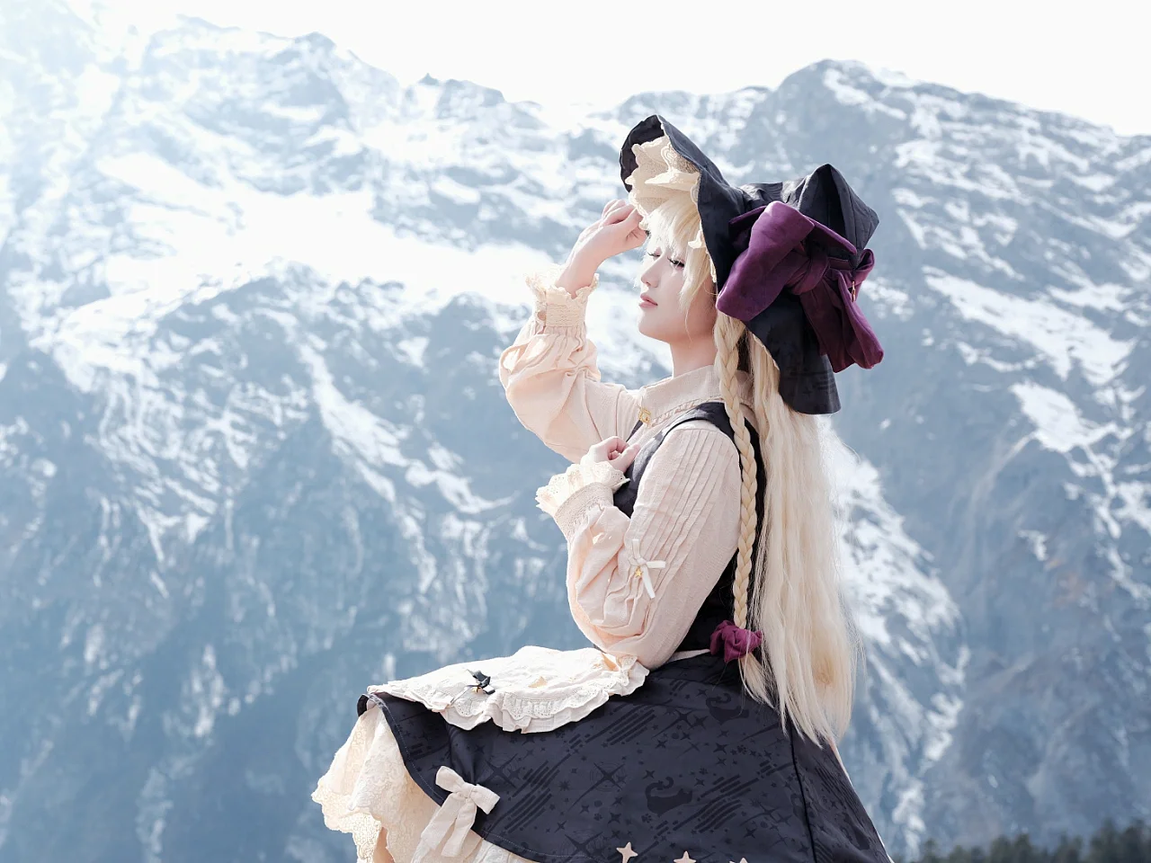 角色扮演, 东方project, 魔理沙cos, cosplay摄影, 雪山外景 - 第2张