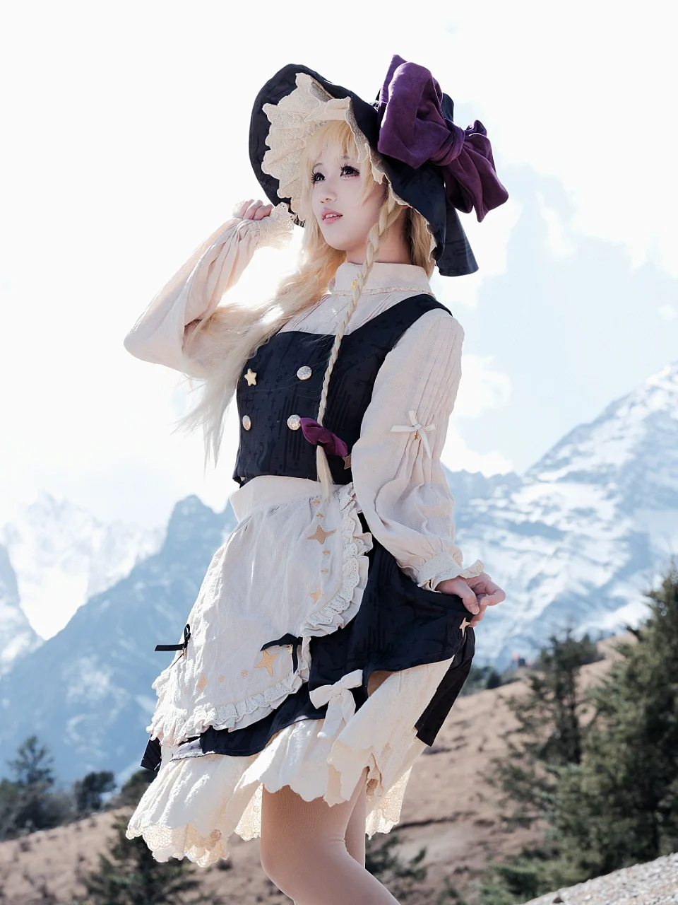 角色扮演, 东方project, 魔理沙cos, cosplay摄影, 雪山外景 - 第4张