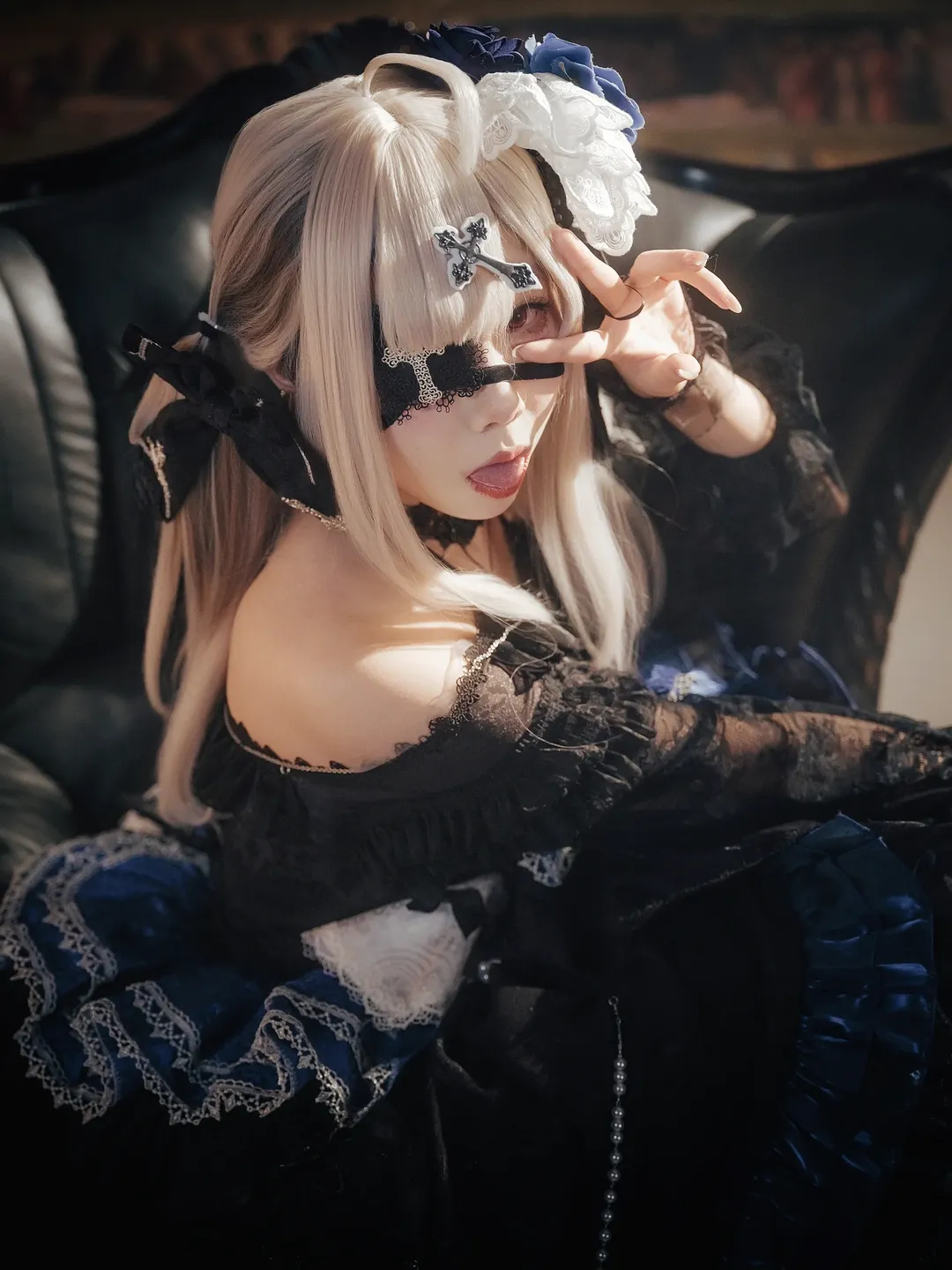 雰囲気のある写真, ゴシック風コスプレ, 健屋花那コスプレ, にじさんじ, ダーク系ポートレート - 2枚目