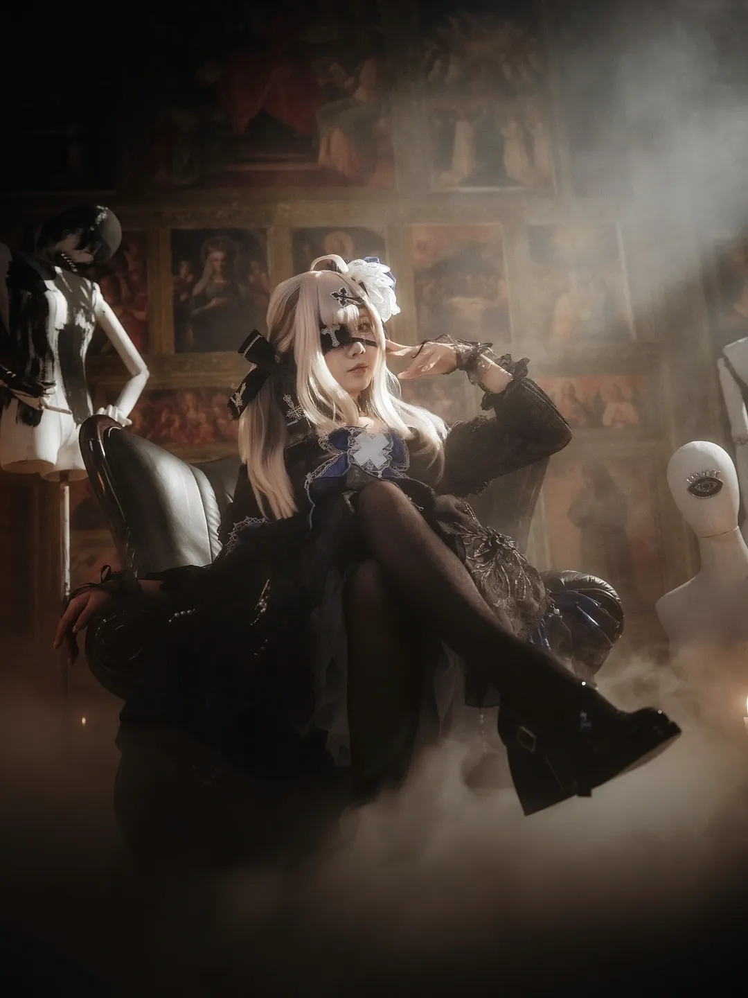 雰囲気のある写真, ゴシック風コスプレ, 健屋花那コスプレ, にじさんじ, ダーク系ポートレート - 4枚目