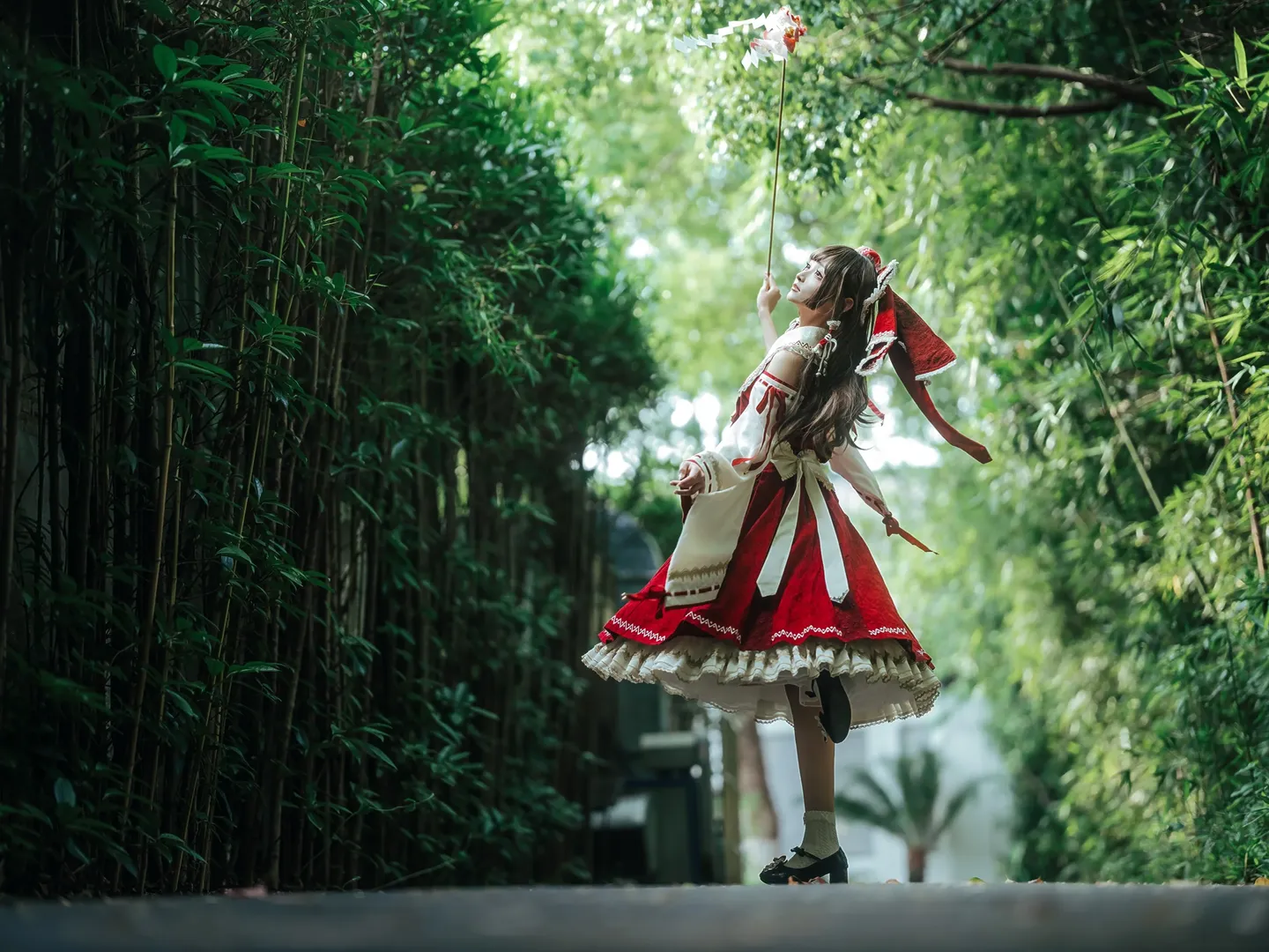 博丽灵梦cos, 东方Project, 和风巫女, 南京约拍, 竹林摄影 - 第4张