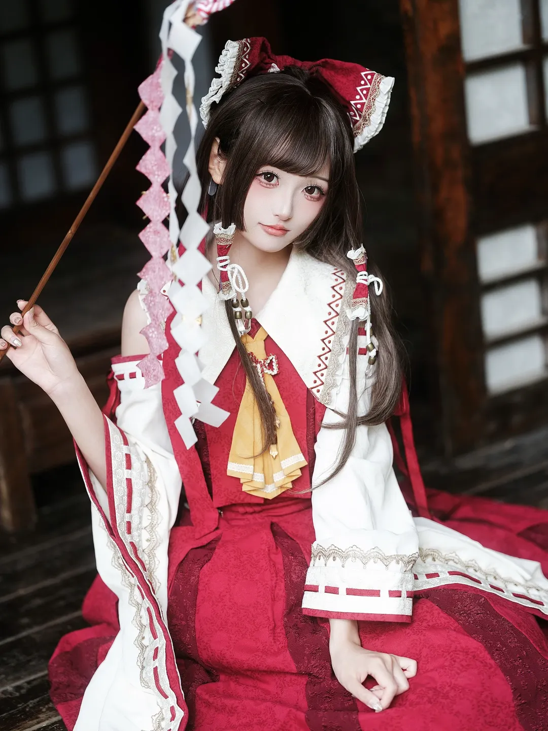 cosplay, 东方project, 和风摄影, 二次元氛围感, 鸟居神社