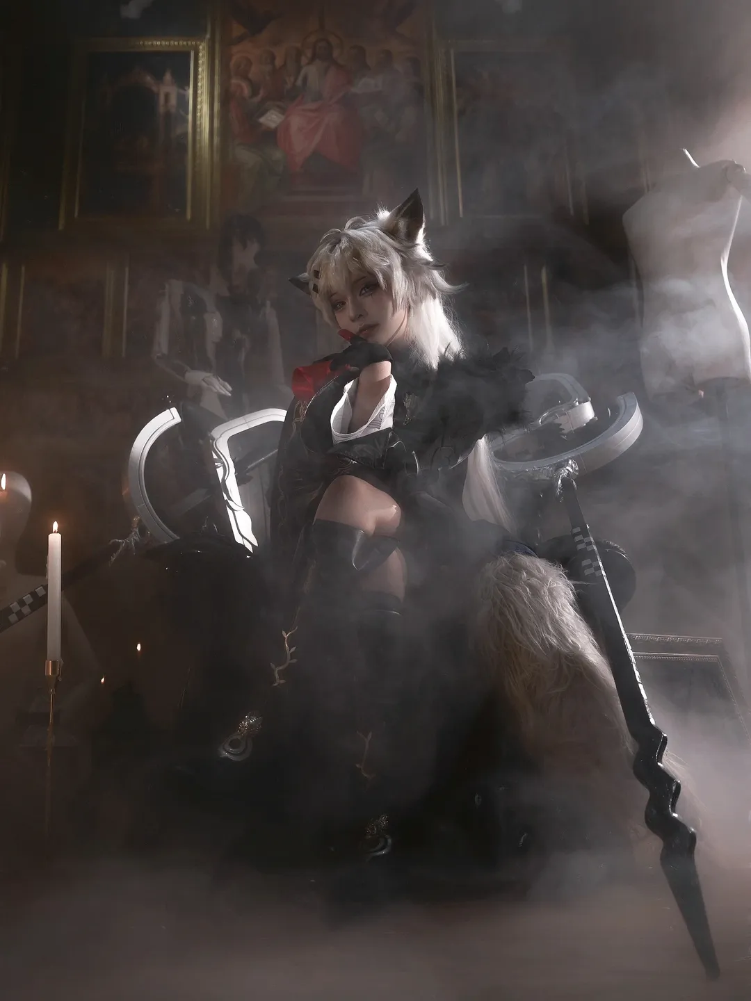 角色扮演, 明日方舟, cosplay摄影, 荒芜拉普兰德cos, 暗黑哥特风 - 第2张