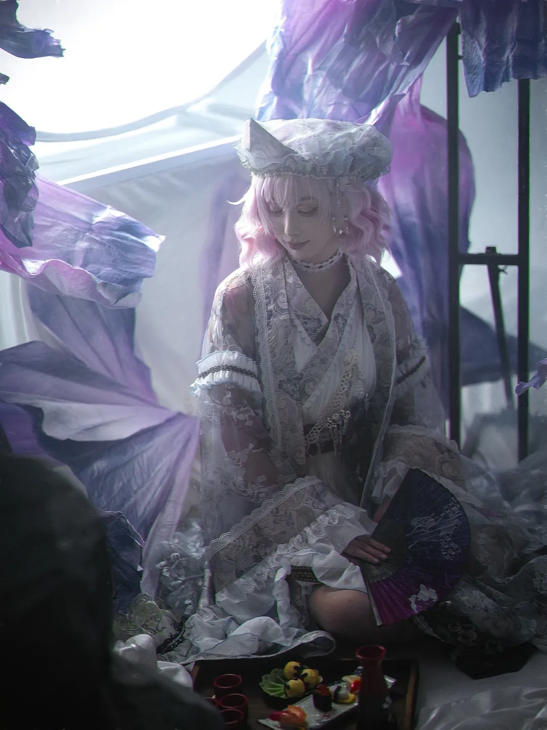 东方project, 西行寺幽幽子cos, cosplay摄影, 二次元仿妆, 和风幻想 - 第2张