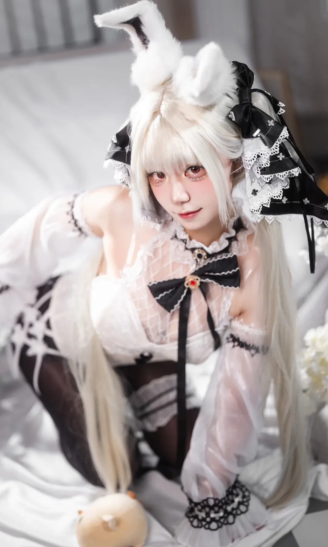 二次元摄影, 碧蓝航线, 可畏cos, 兔女郎穿搭, 黑白风cosplay - 第2张