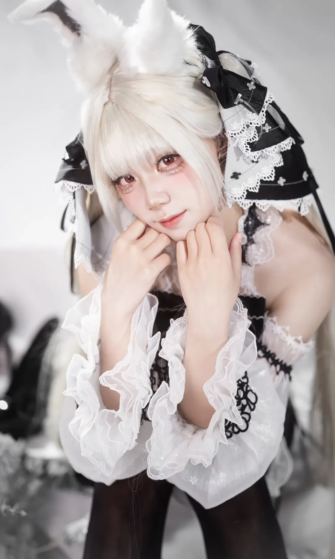 二次元摄影, 碧蓝航线, 可畏cos, 兔女郎穿搭, 黑白风cosplay - 第4张