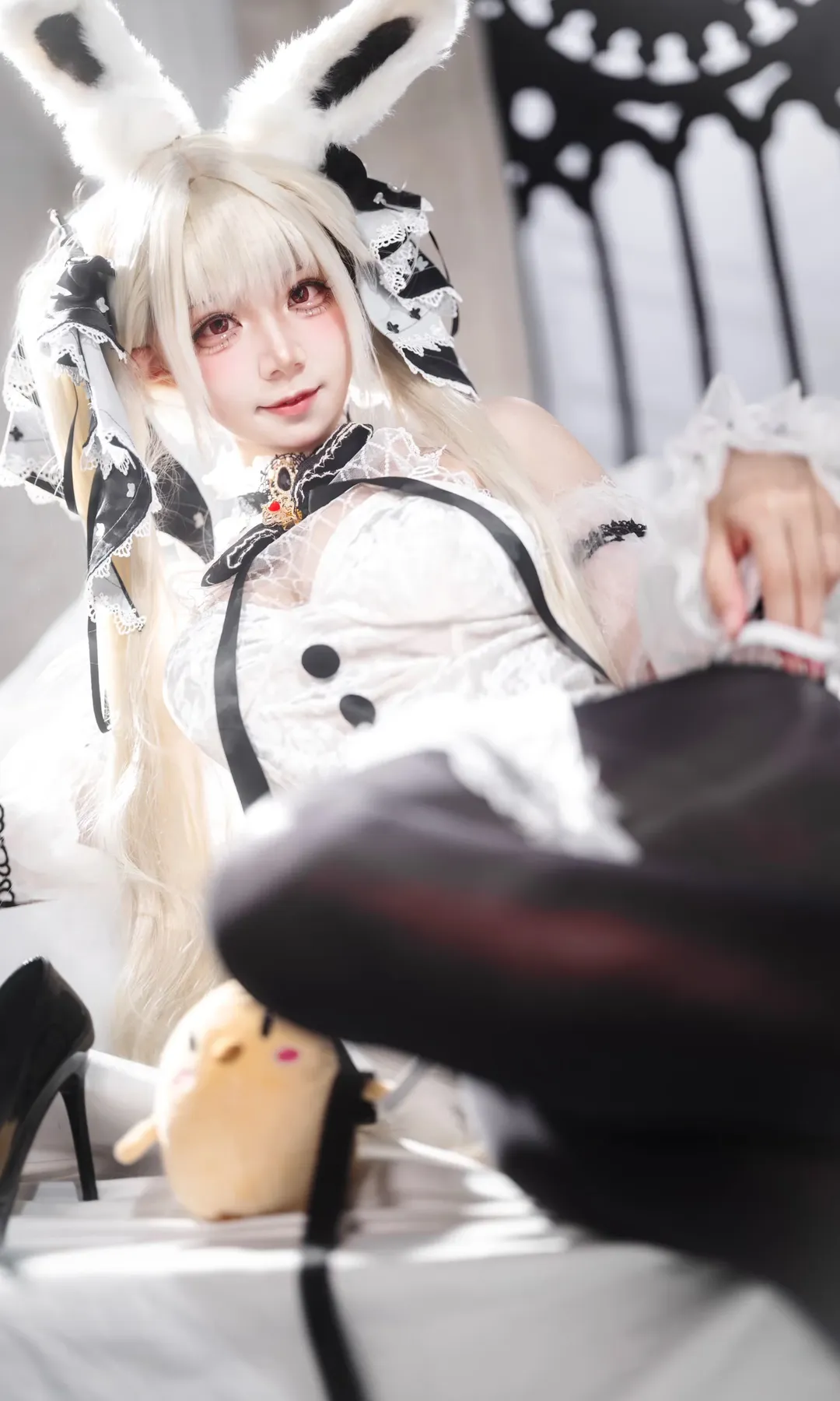 二次元摄影, 碧蓝航线, 可畏cos, 兔女郎穿搭, 黑白风cosplay - 第5张