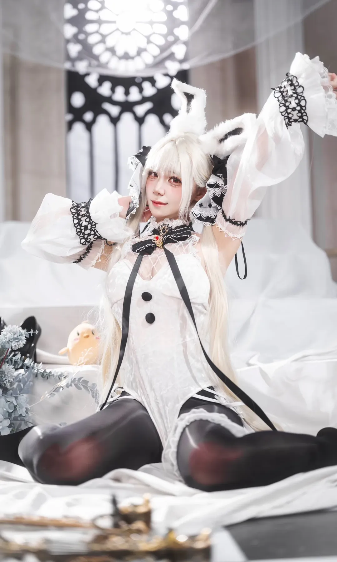 二次元摄影, 碧蓝航线, 可畏cos, 兔女郎穿搭, 黑白风cosplay - 第6张