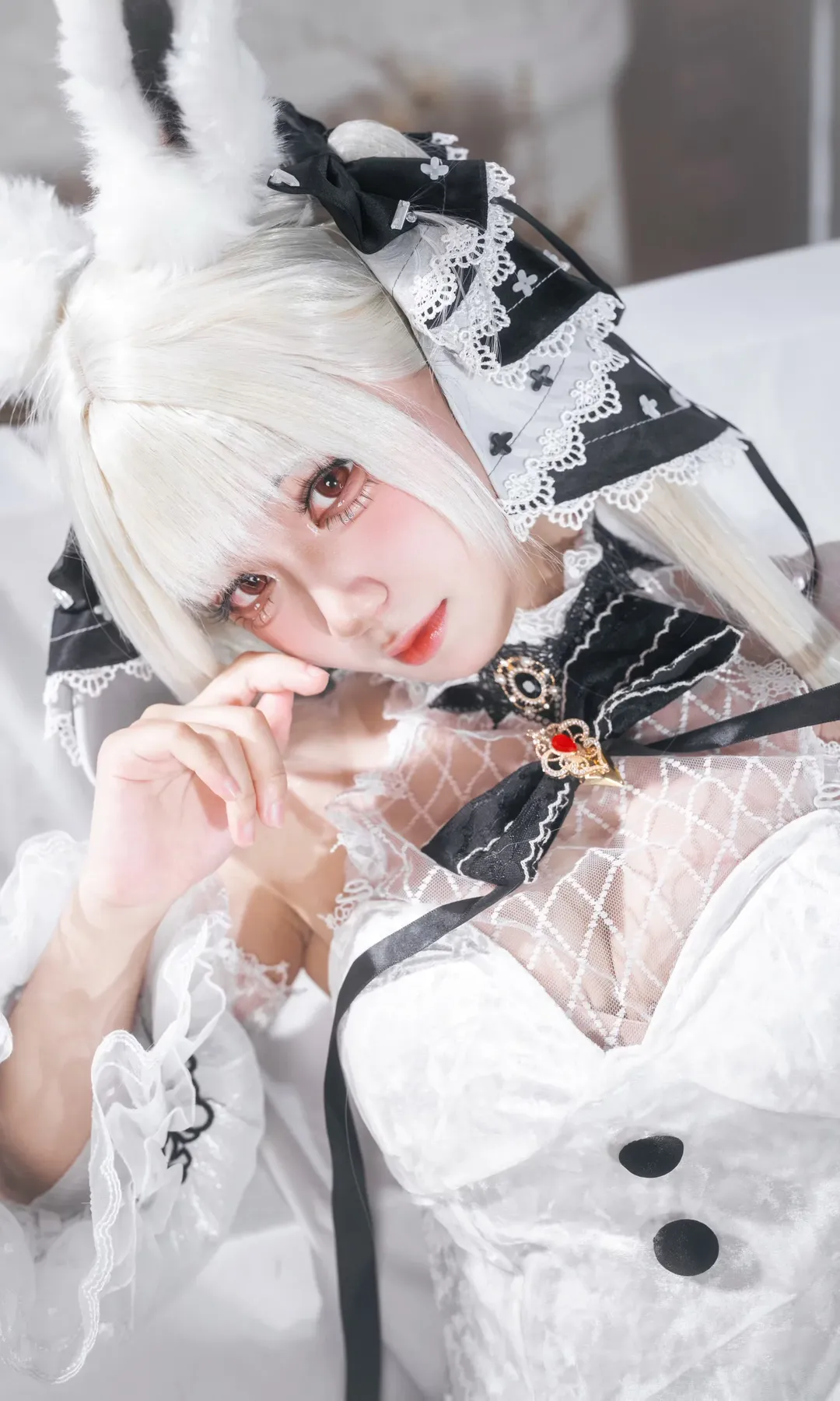 二次元摄影, 碧蓝航线, 可畏cos, 兔女郎穿搭, 黑白风cosplay - 第8张