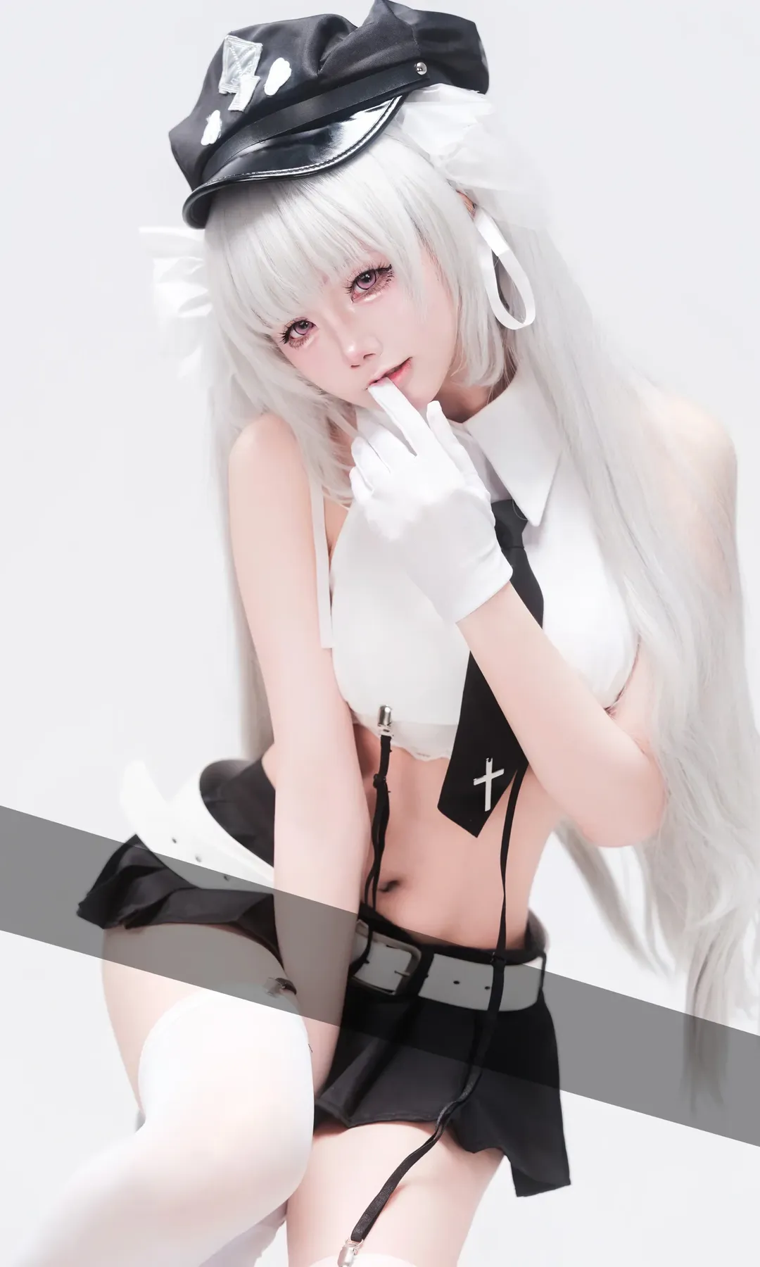 二次元穿搭, 白毛cosplay, 天使女警cos, 制服写真, 日常可出街 - 第2张