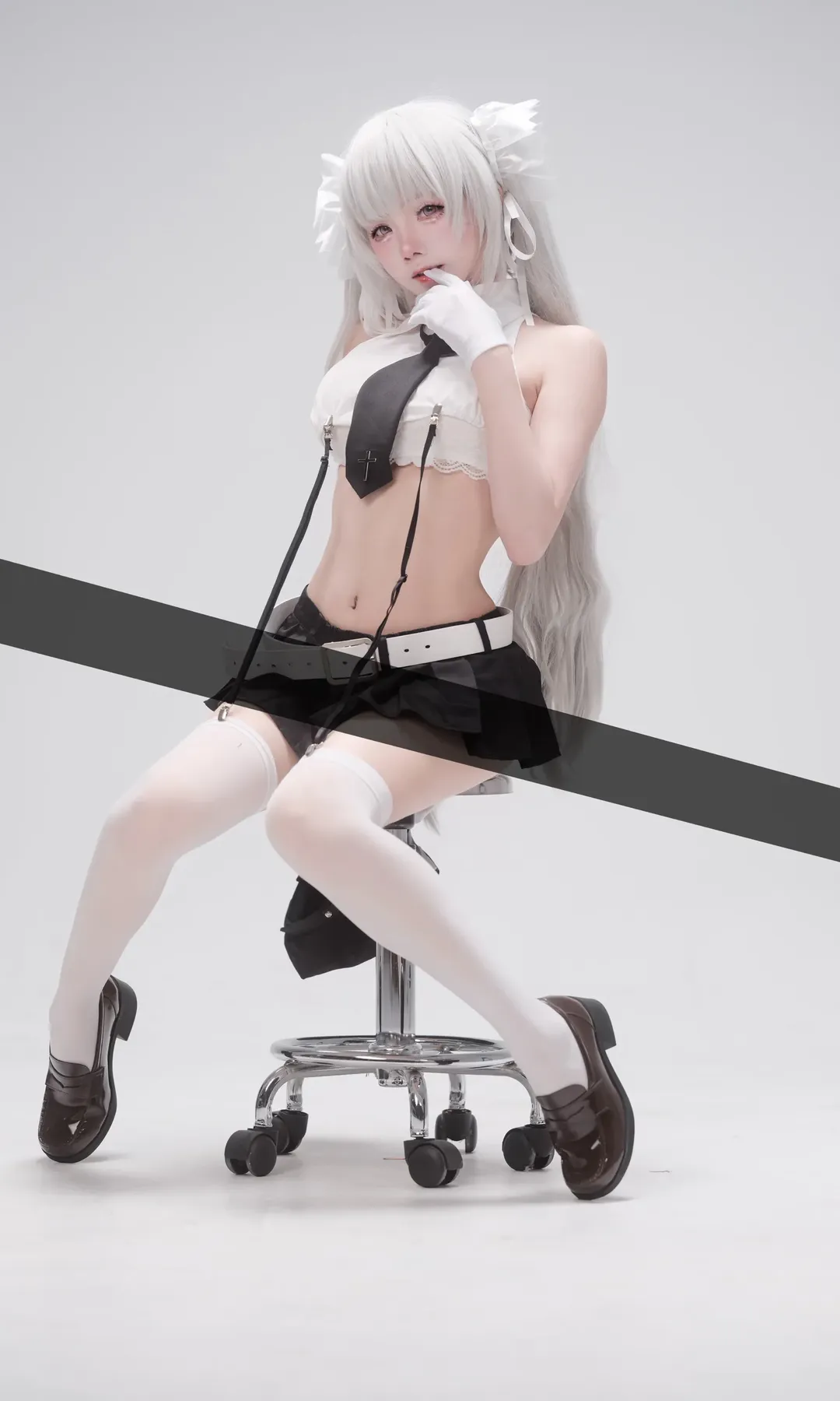二次元穿搭, 白毛cosplay, 天使女警cos, 制服写真, 日常可出街 - 第8张