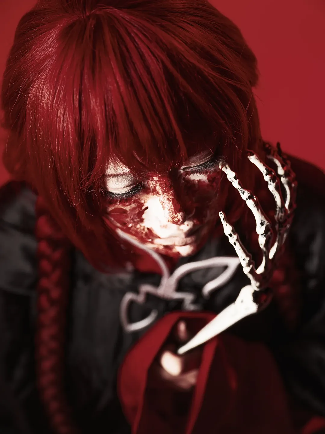 氛围感摄影, 莫尔加娜cos, 海市蜃楼之馆, 暗黑cosplay, 红发血妆 - 第2张