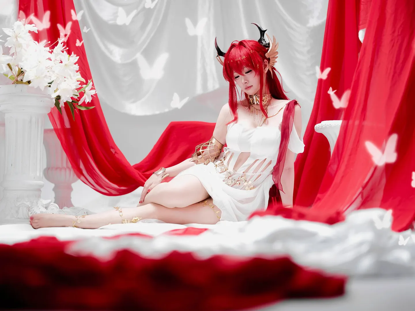 明日方舟, 二次元cos, cosplay摄影, 红发造型, 音律42cos - 第8张