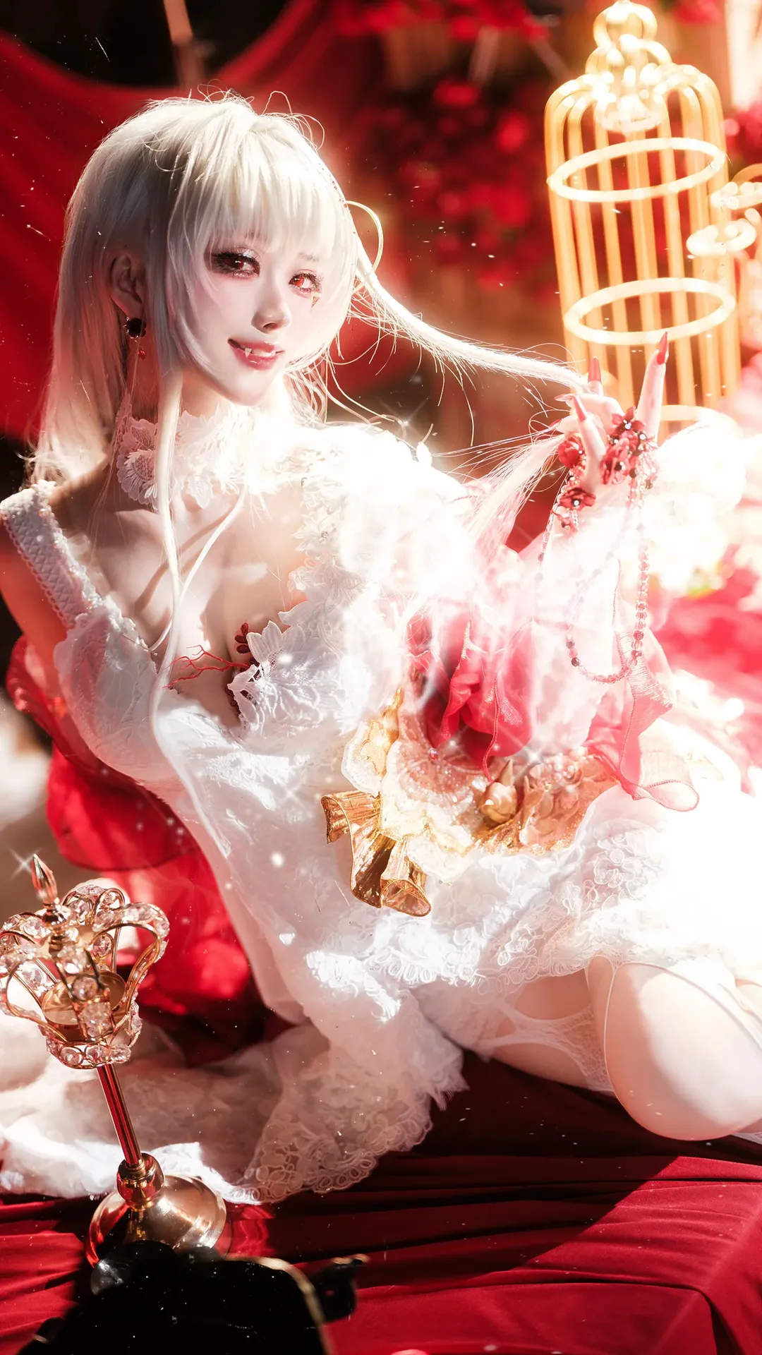 cosplay摄影, 无期迷途, 可可莉克cos, 暗黑系装扮, 白毛红瞳 - 第2张