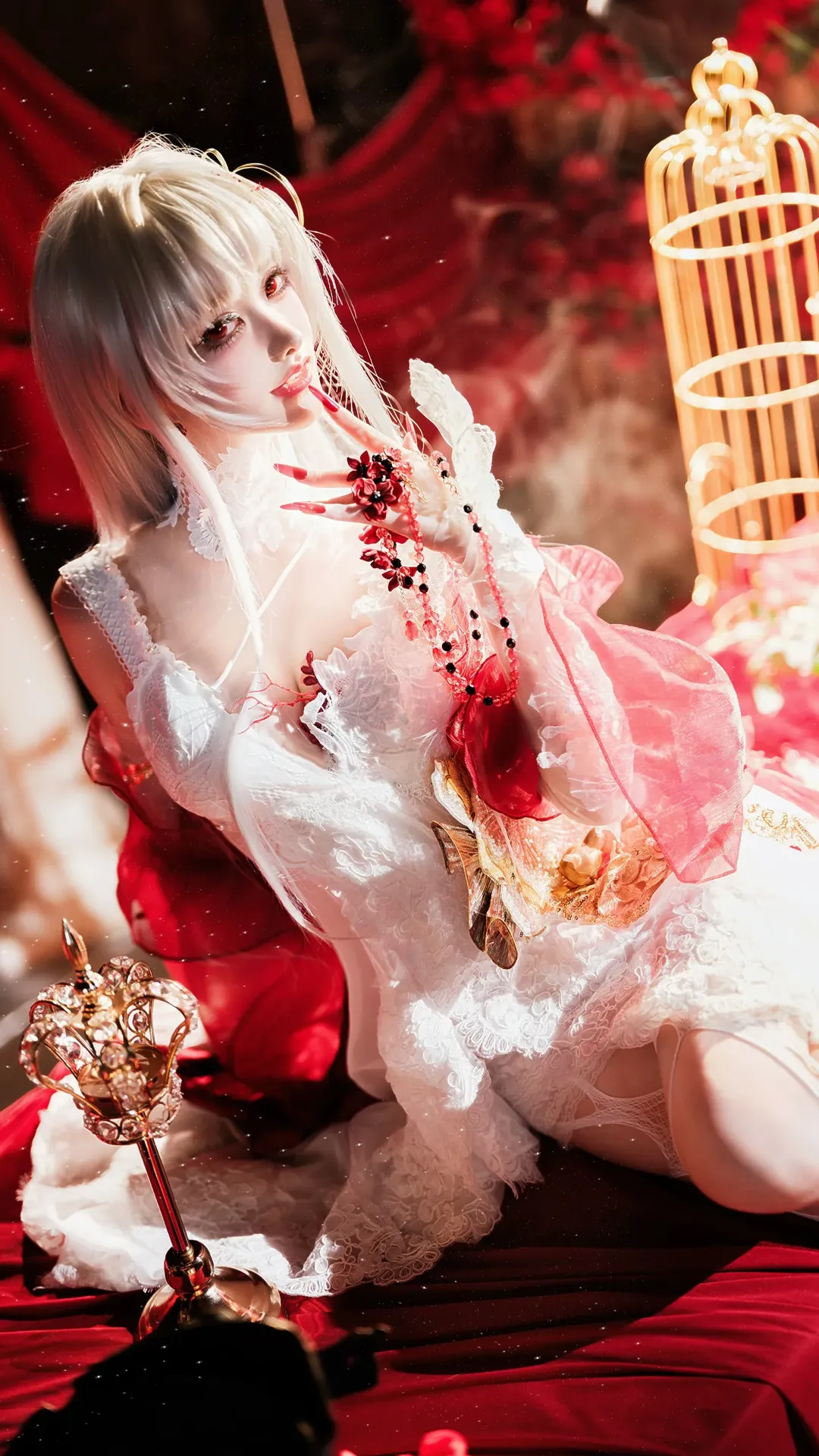 cosplay摄影, 无期迷途, 可可莉克cos, 暗黑系装扮, 白毛红瞳 - 第4张