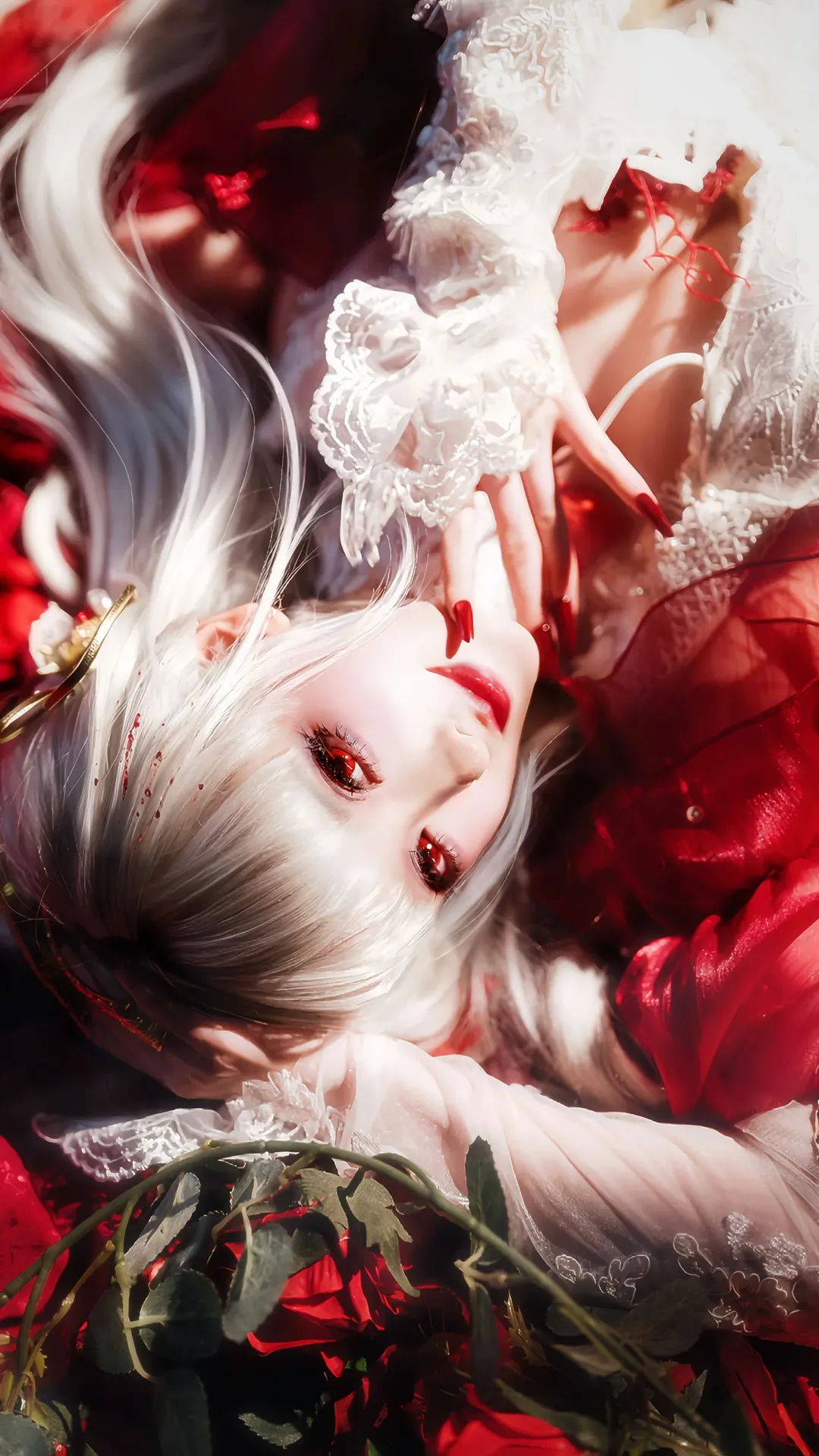 cosplay摄影, 无期迷途, 可可莉克cos, 暗黑系装扮, 白毛红瞳 - 第5张