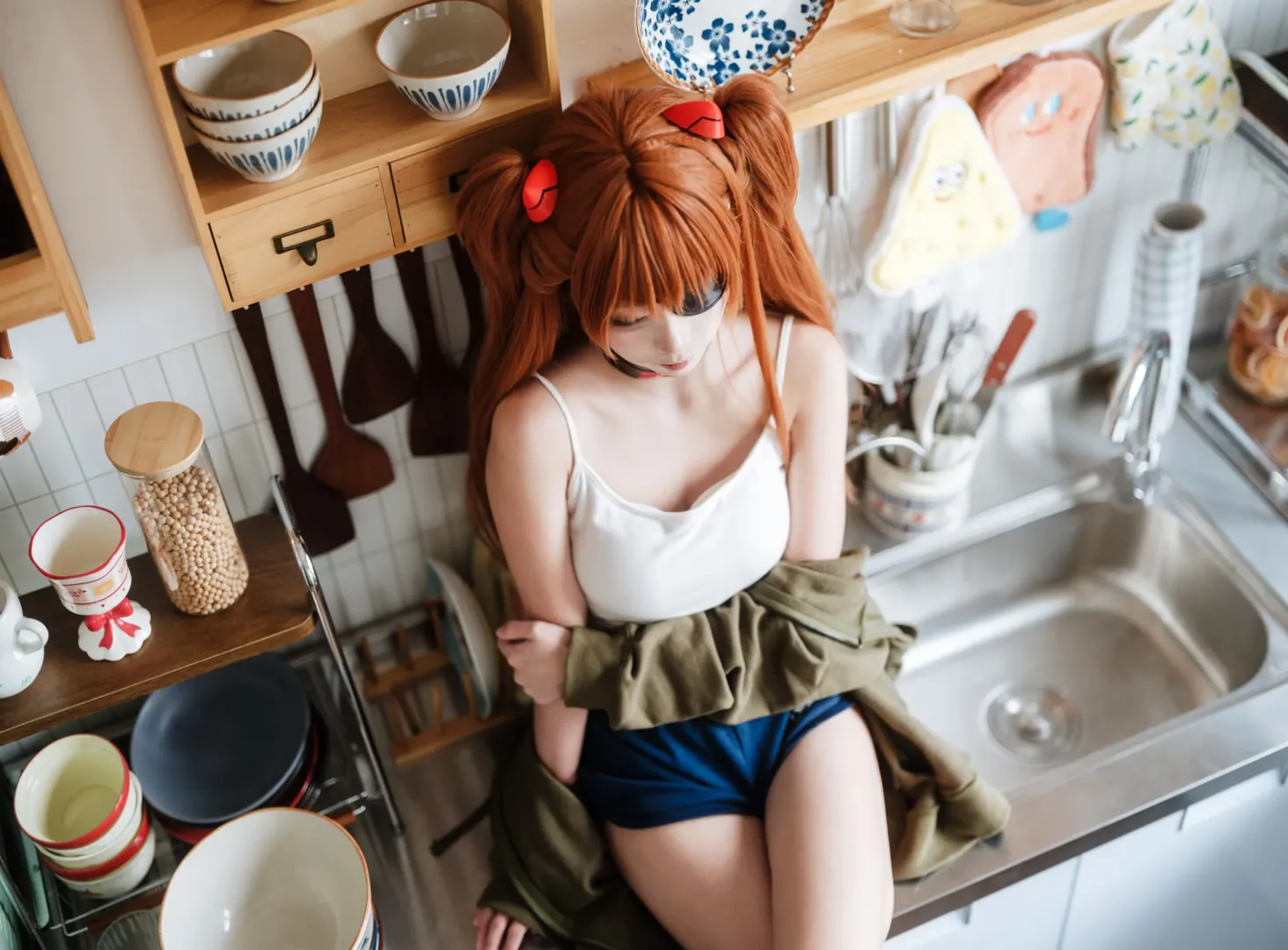 二次元摄影, 明日香cos, 新世纪福音战士, EVA明日香, 厨房cosplay - 第3张