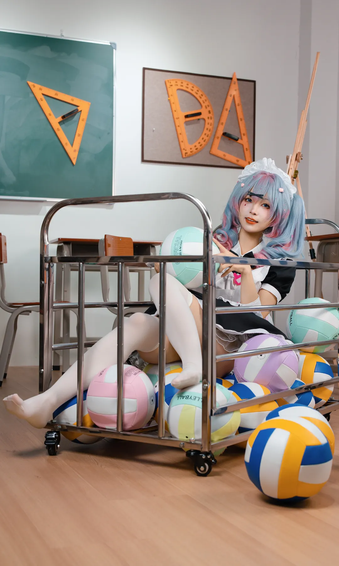 女仆装, 初音未来, 初音cos, 日系少女, 教室摄影 - 第7张
