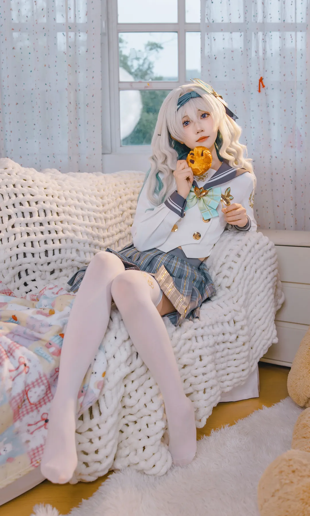 二次元摄影, 崩坏星穹铁道, 流萤cos, 日系小清新, jk制服 - 第5张