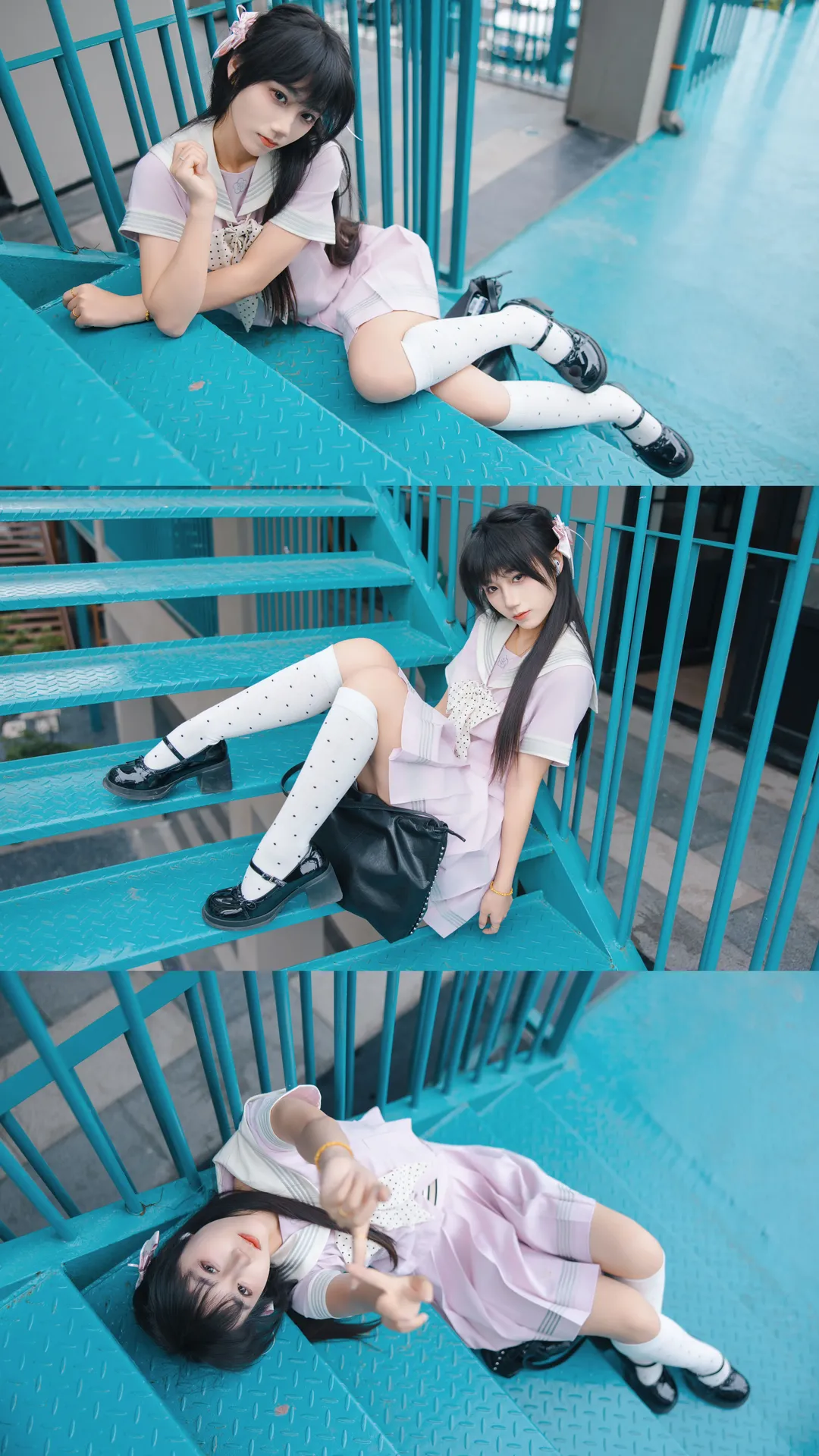 二次元摄影, 工业风外景, 日系JK穿搭, 粉色水手服, 水手服cos - 第4张