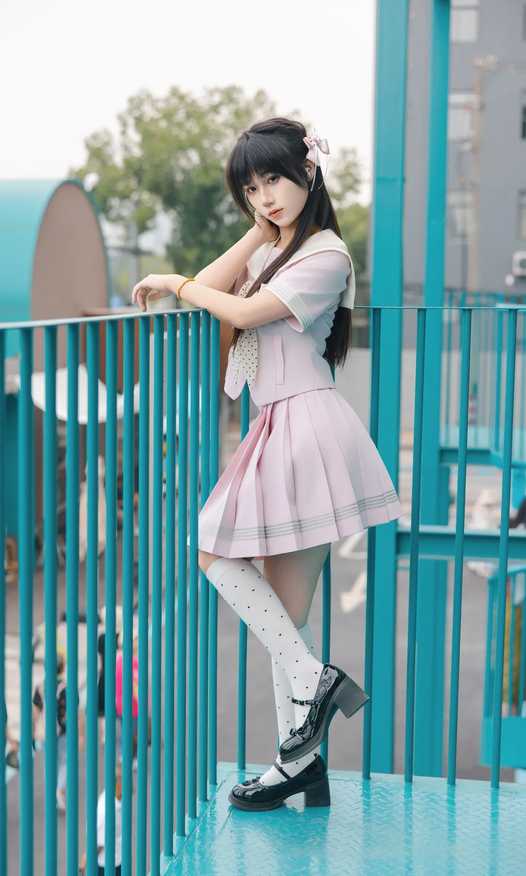 二次元摄影, 工业风外景, 日系JK穿搭, 粉色水手服, 水手服cos - 第7张