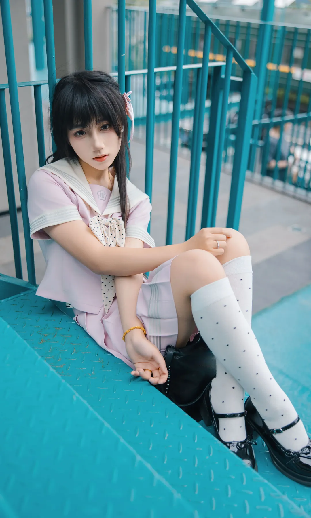 二次元摄影, 工业风外景, 日系JK穿搭, 粉色水手服, 水手服cos - 第9张