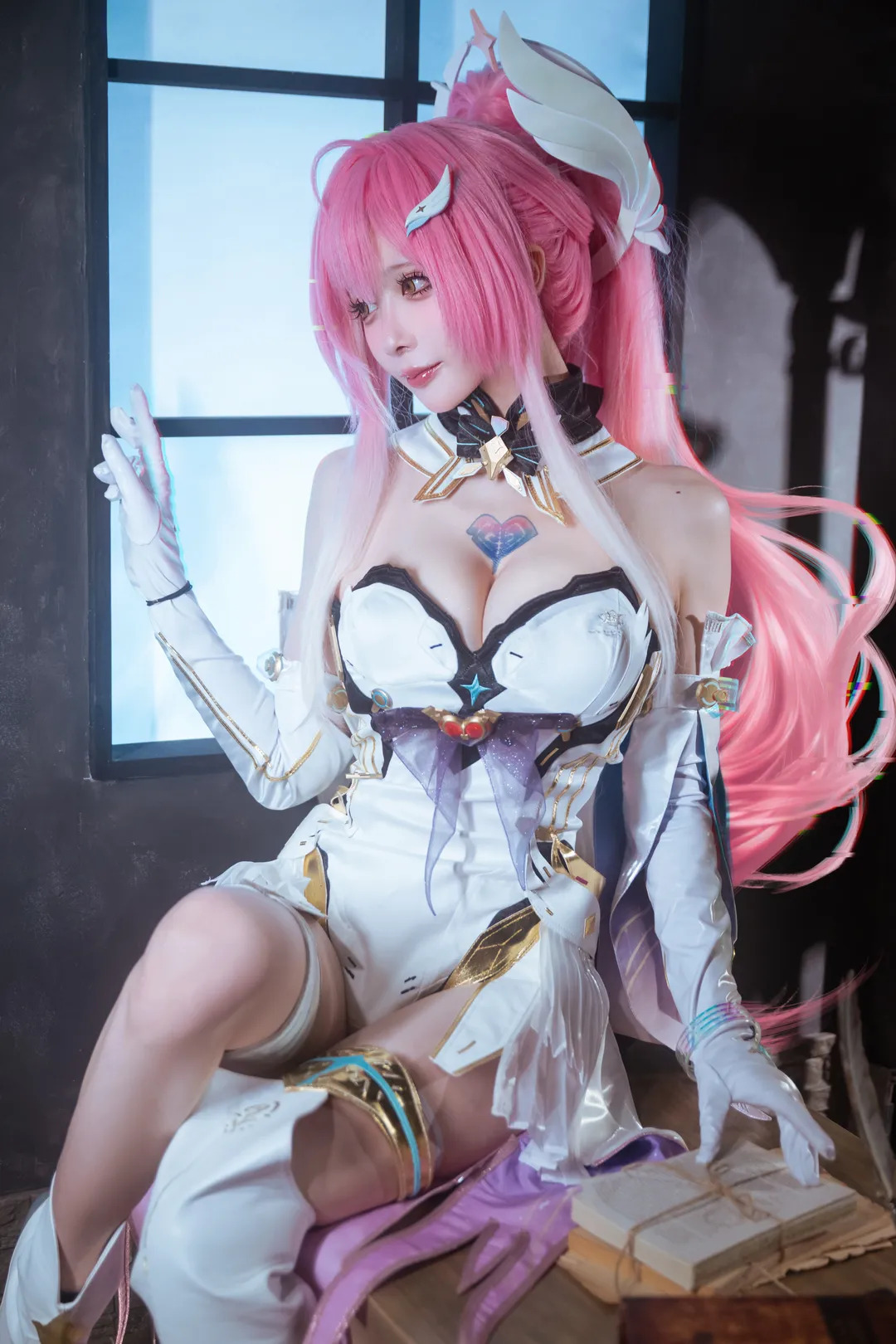 鸣潮, cosplay, 爱弥斯cos, 学院风, 图书馆 - 第6张