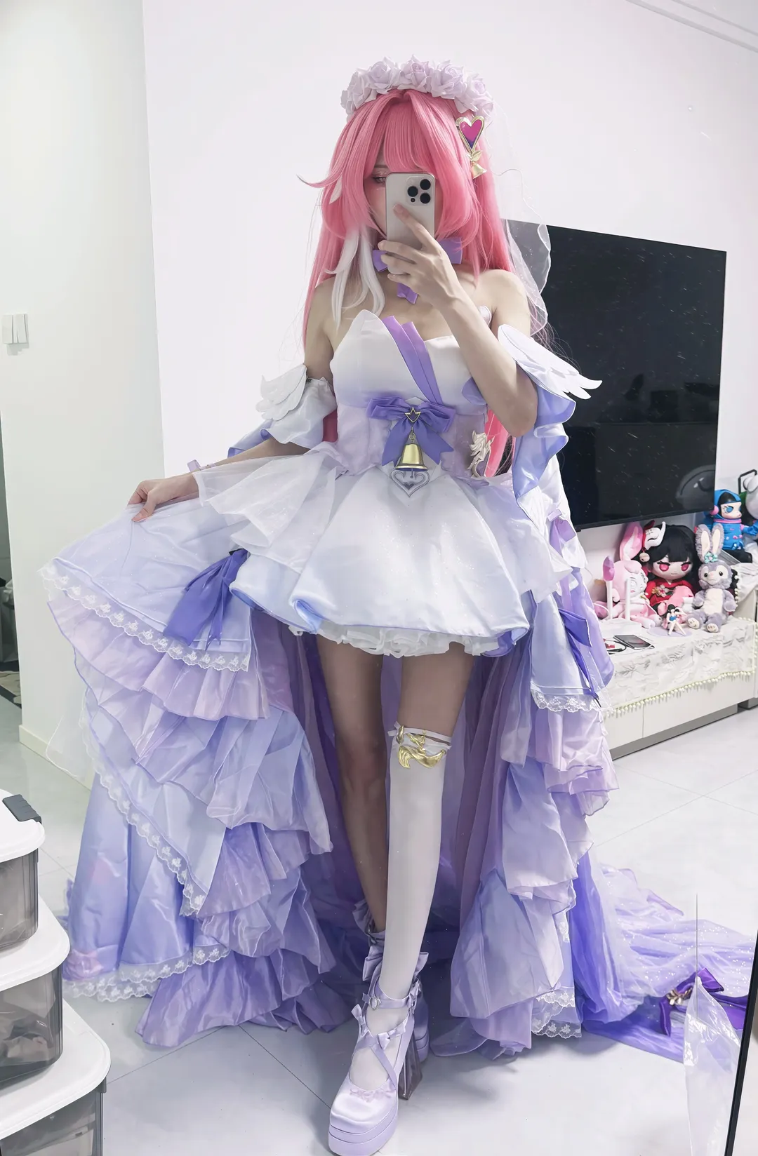 爱莉希雅cos, 花间颂歌, 角色还原, 三分妄想, Cosplay试衣 - 第2张