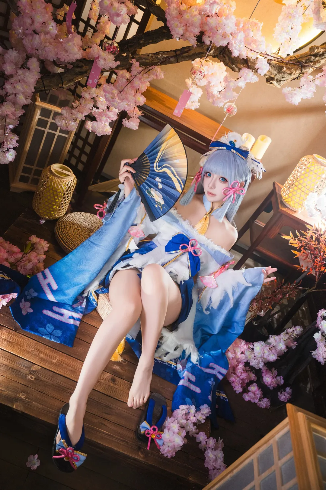コスプレ, 原神, 神里綾華 コスプレ, 和風メイク・スタイリング, 桜のシーン