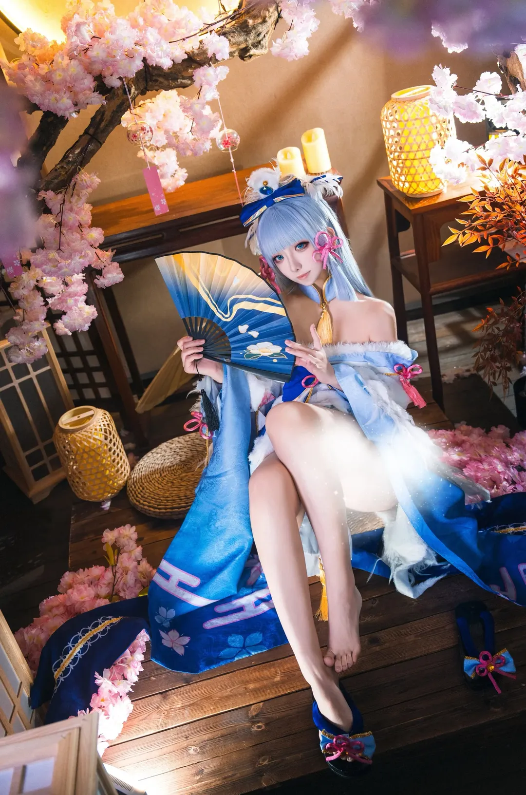Cosplay, 原神, 神里绫华cos, 和風妝造, 櫻花場景 - 第2张