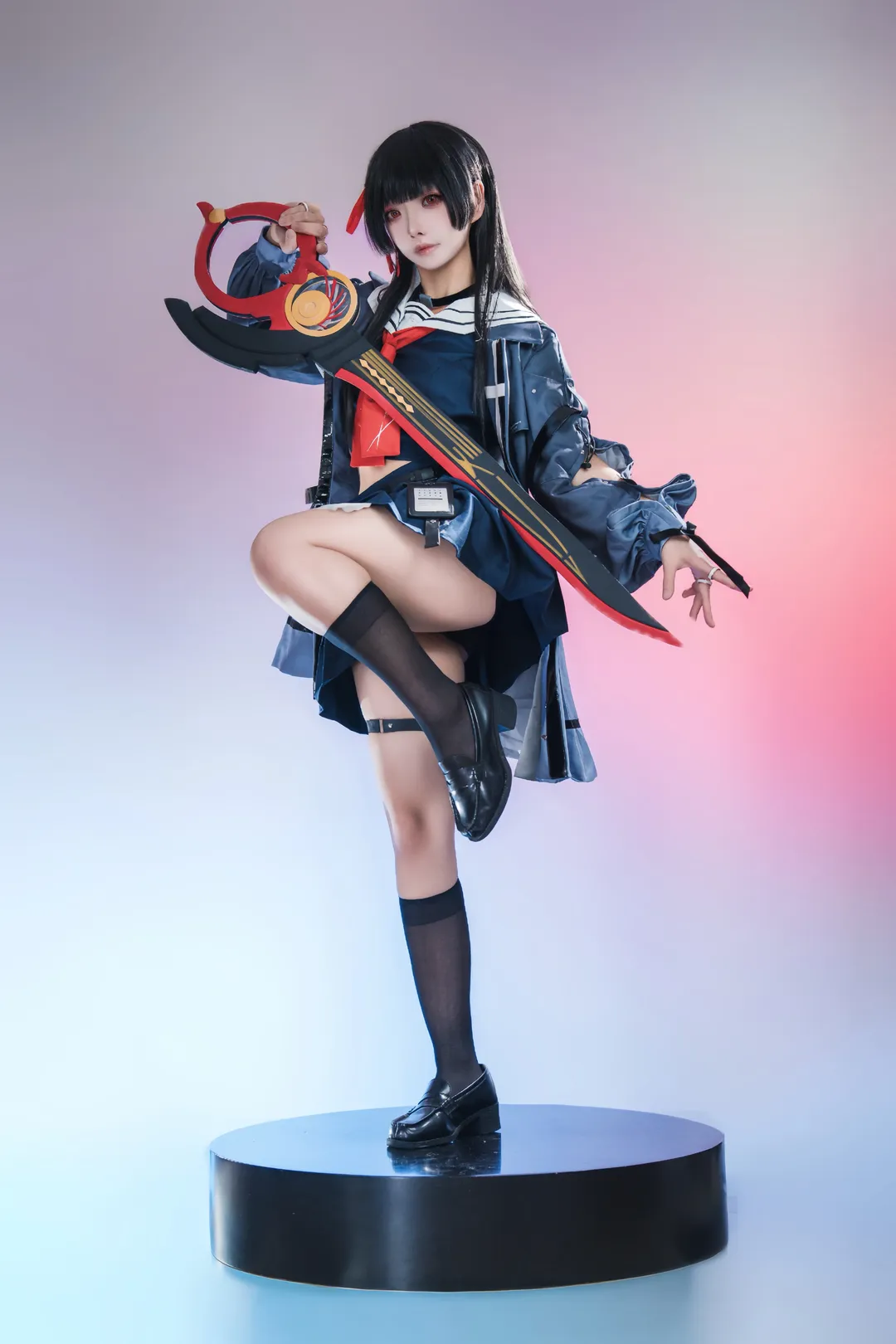 鸣潮, 千咲cos, 制服, JKcos, 黑长直