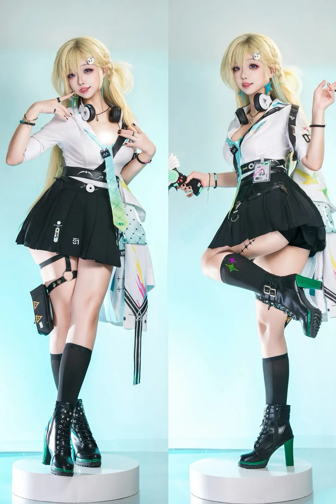 鸣潮, 琳奈cos, 金发辣妹, 制服cosplay, 鸣潮琳奈 - 第1张