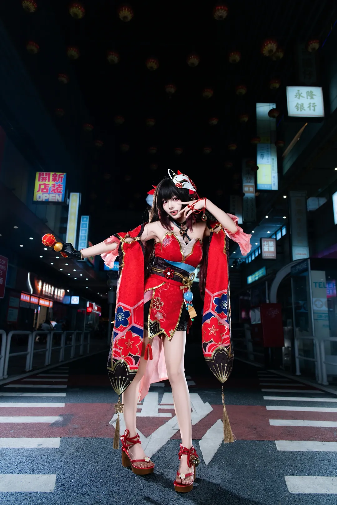 cosplay, 崩坏星穹铁道, 夜景拍摄, 花火cos, 佛山BGM一番街