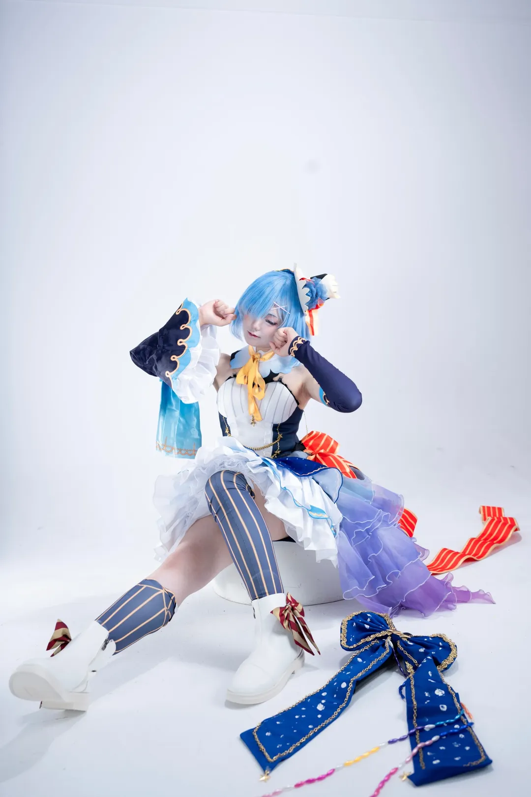 白棚拍摄, cosplay, 从零开始的异世界生活, 蕾姆cos, 打歌服 - 第5张
