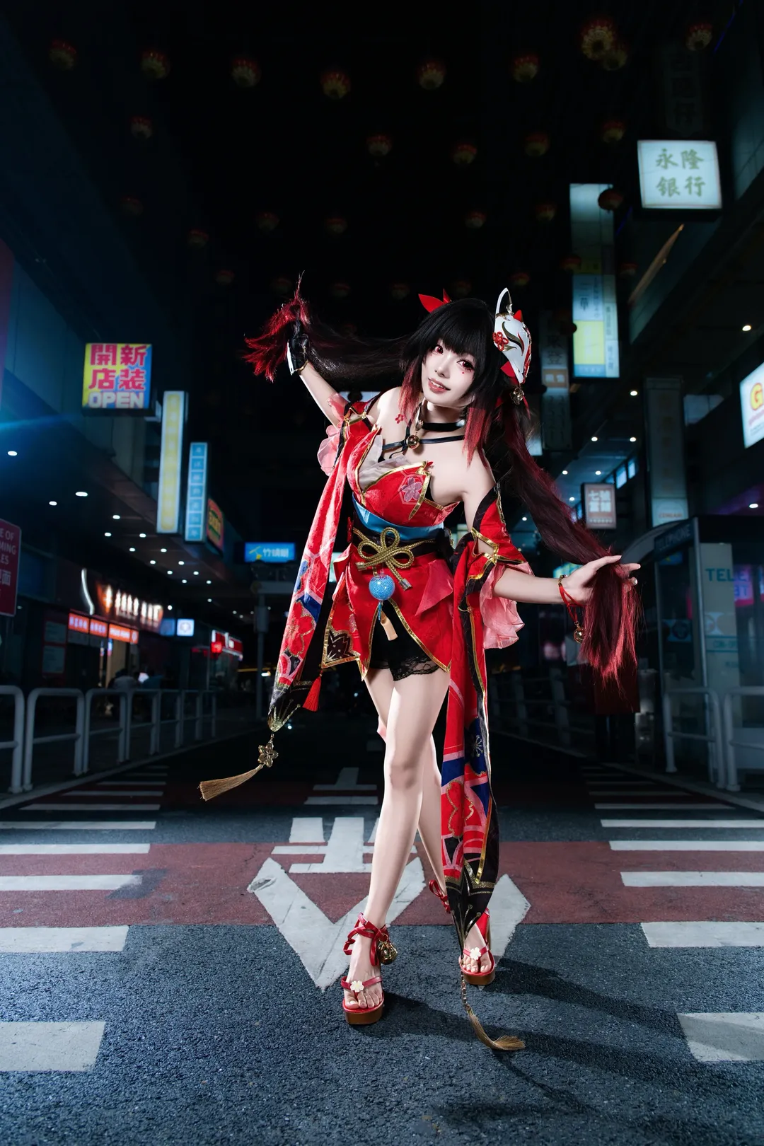 崩坏星穹铁道, 花火cos, 角色扮演摄影, 夜景cosplay, 二次元街拍 - 第1张