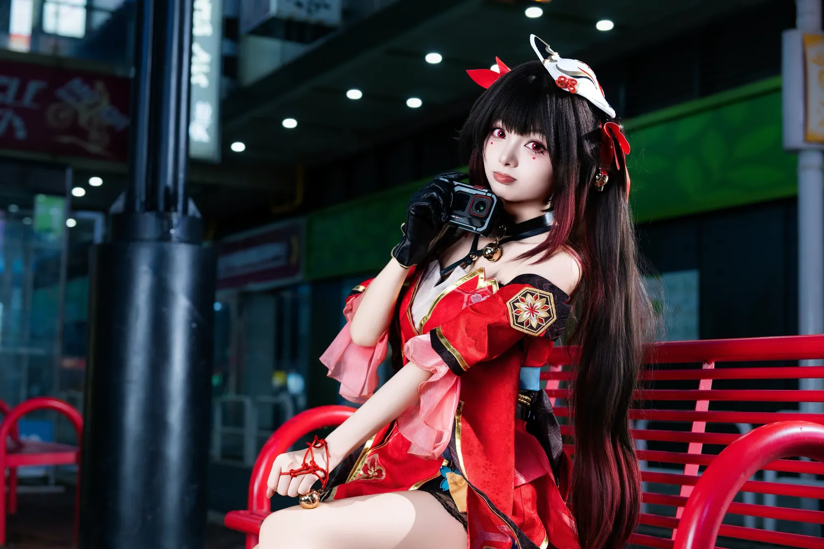 崩坏星穹铁道, 花火cos, 角色扮演摄影, 夜景cosplay, 二次元街拍 - 第9张