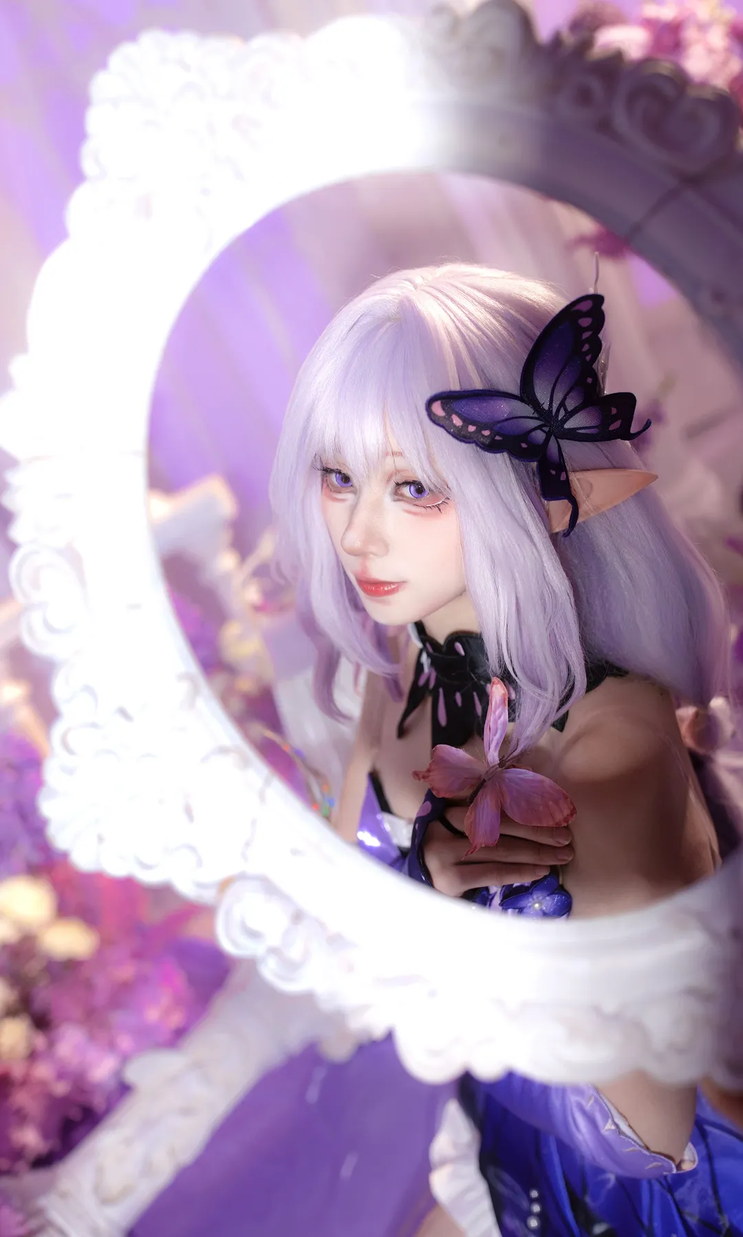 角色还原, 梦幻风格, 蝴蝶裙装, 紫色系摄影, 艺术创作 - 第4张