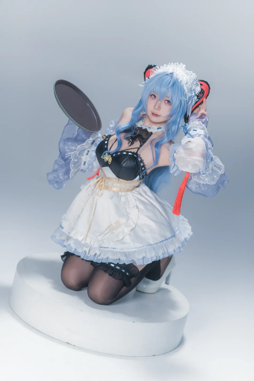 原神, 甘雨cos, 女仆装, cosplay摄影, 二次元写真 - 第1张