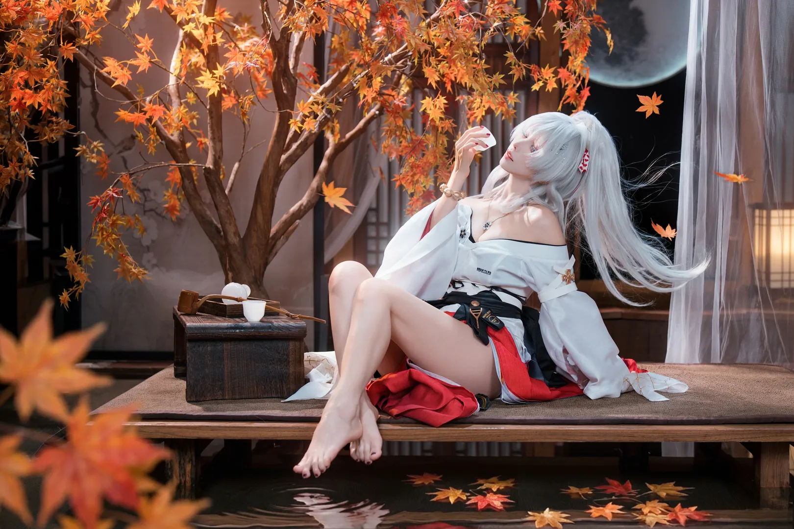 Wuthering Waves, Japanese-style photography, Atmospheric photography, Hiyuki cosplay, Cosplay studio shooting