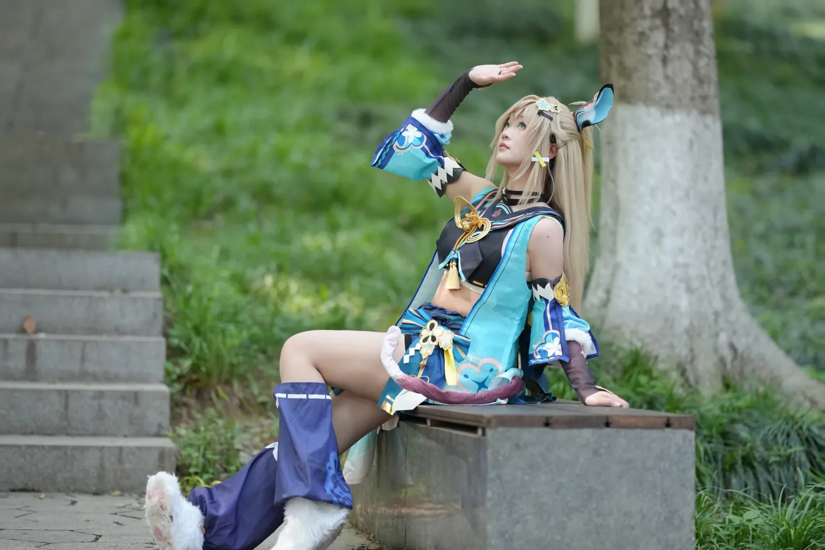 原神, 森林摄影, 户外cosplay, 绮良良cos, 正片分享 - 第14张