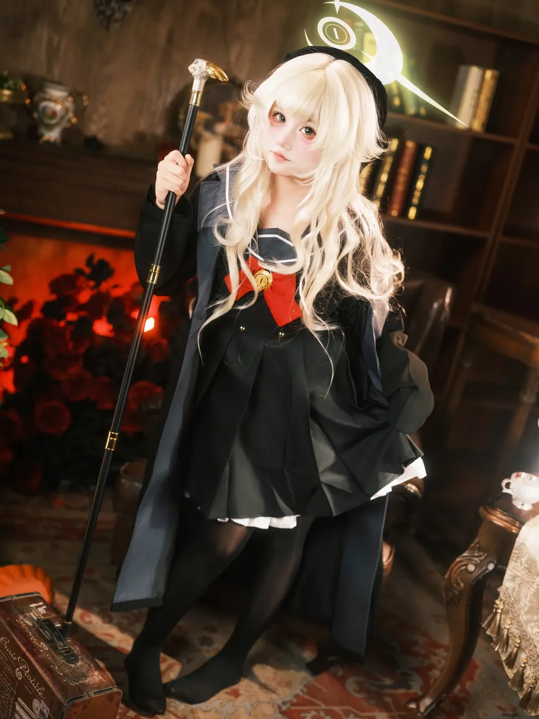 蔚蓝档案, 氛围感摄影, 二次元cosplay, 笑面教授cos, 复古cos - 第2张