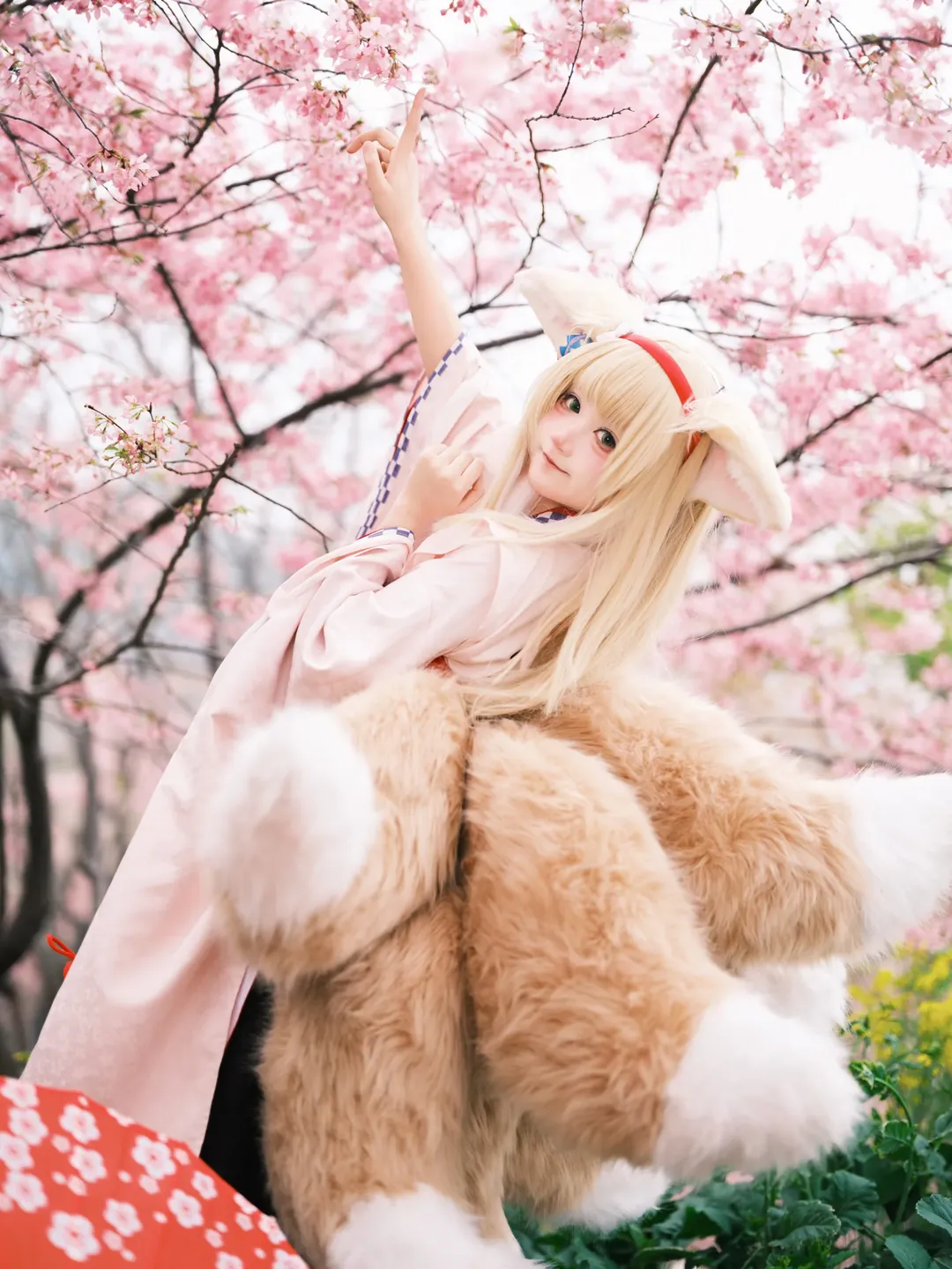 明日方舟, 铃兰cos, 樱花外景, 雪霁, cosplay摄影 - 第1张