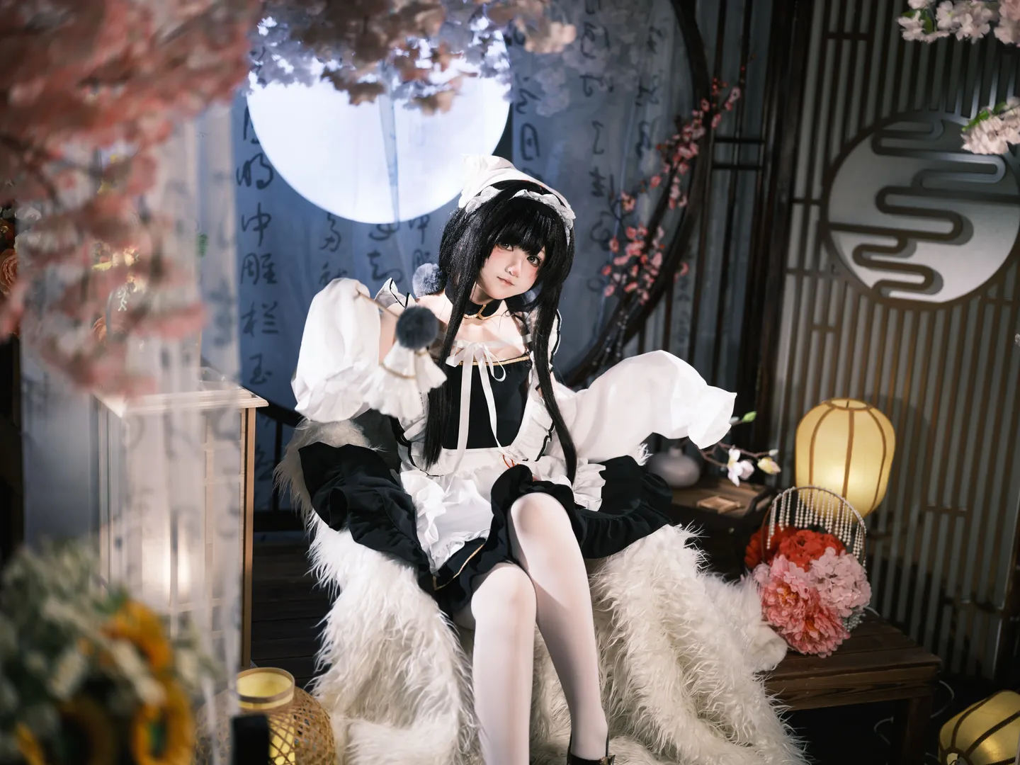 Azur Lane, Cosplay photography, Changfeng cosplay, Chinese-style maid outfit, Classical aesthetic mood - Image 4