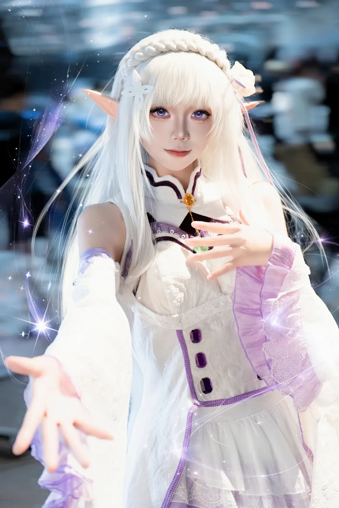Re:ZERO -Starting Life in Another World-, Convention photos, Anime cosplay, Emilia cosplay, Silver-haired elf