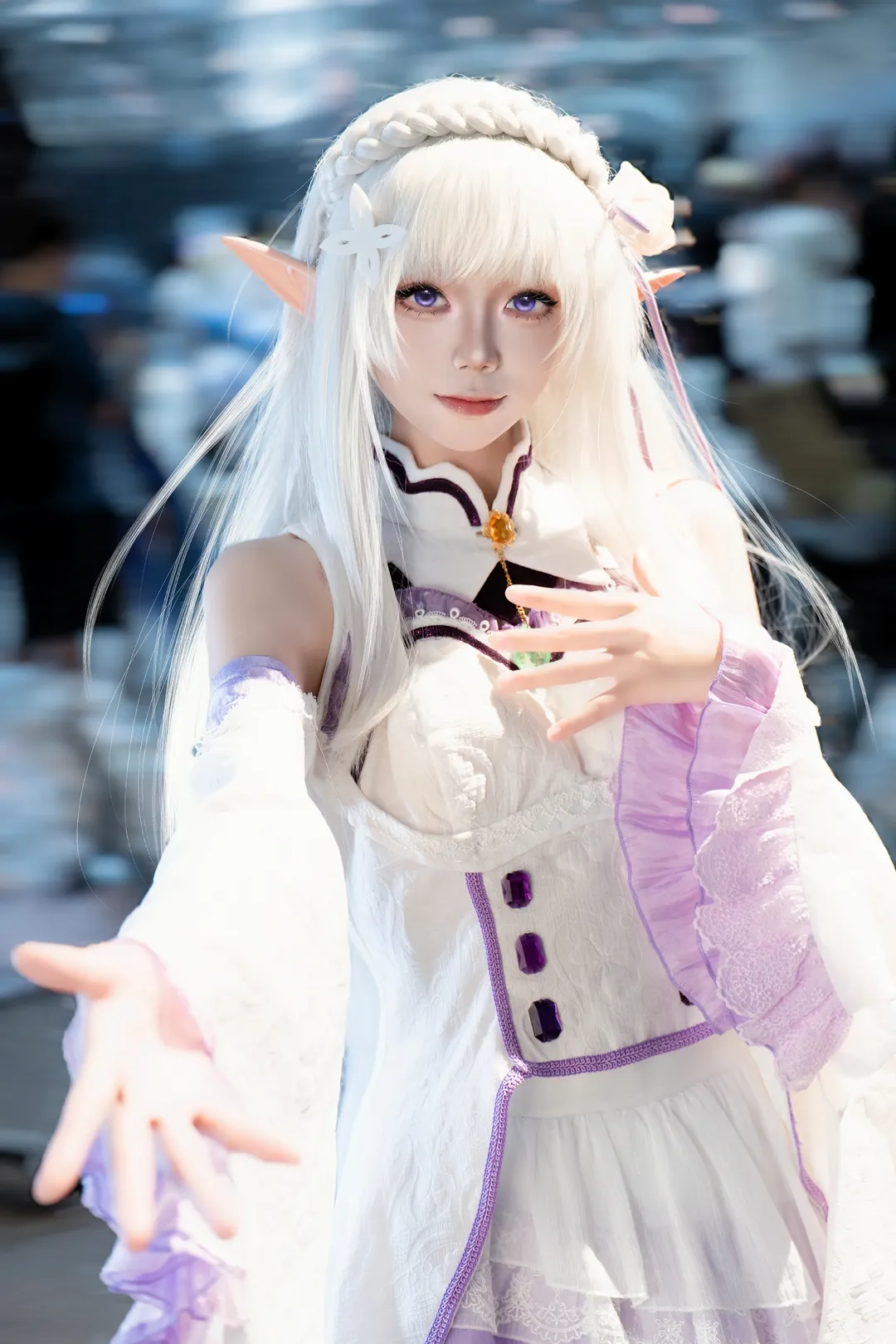 Re:ZERO -Starting Life in Another World-, Convention photos, Anime cosplay, Emilia cosplay, Silver-haired elf - Image 2