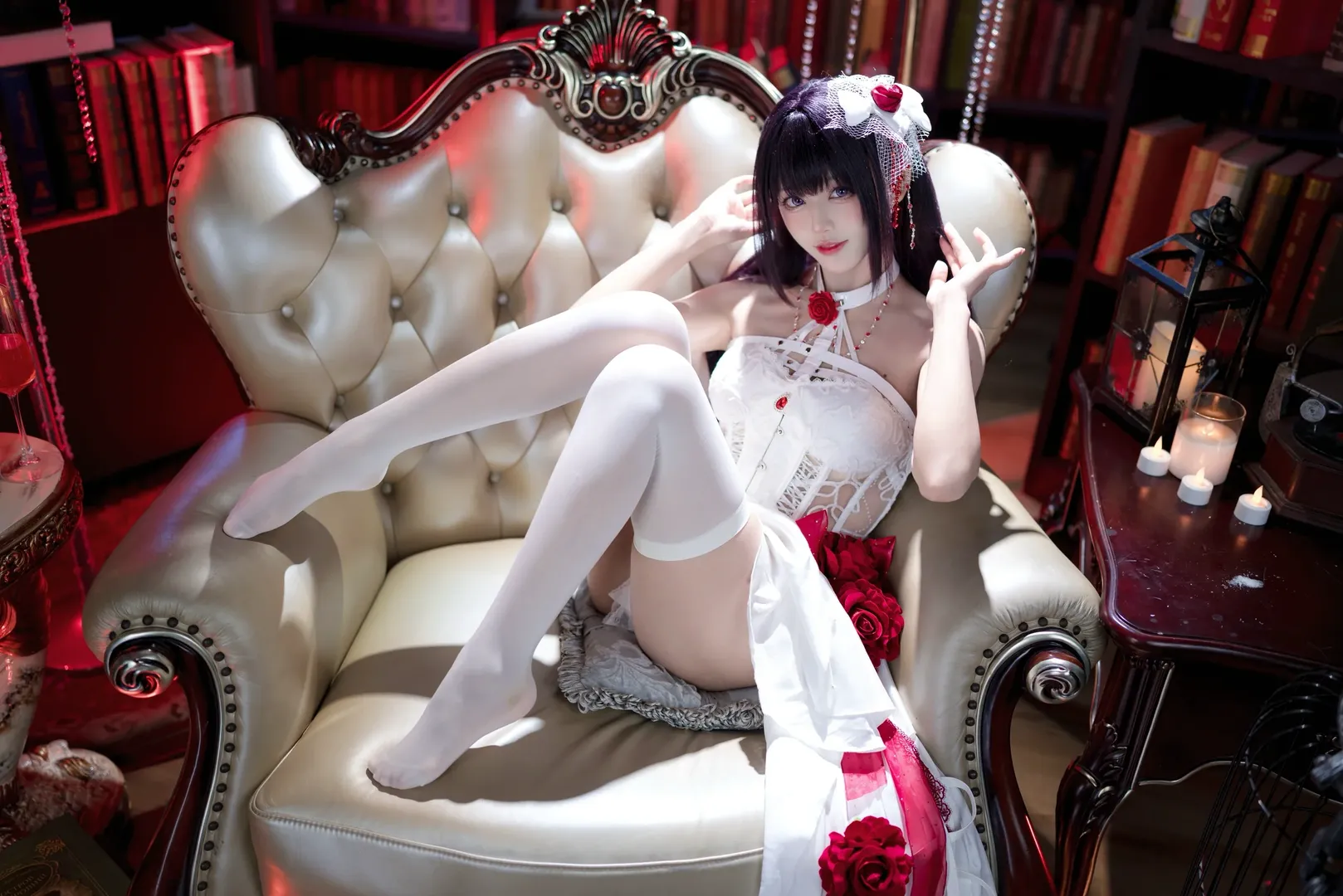 米哈拉cos, cosplay摄影, Nikke 胜利女神, 白丝穿搭, 二次元日常 - 第2张