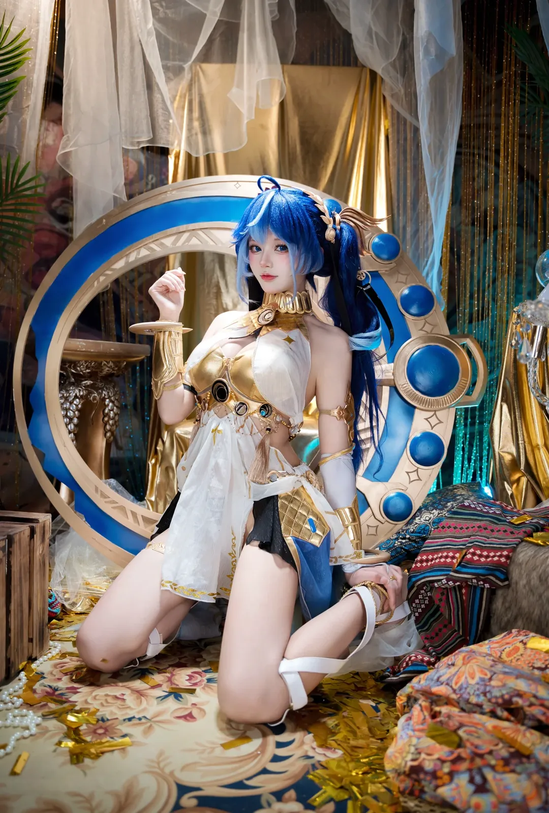 鳴潮, ユーノ コスプレ, コスプレ撮影, 二次元日常, 青髪スタイル - 1枚目