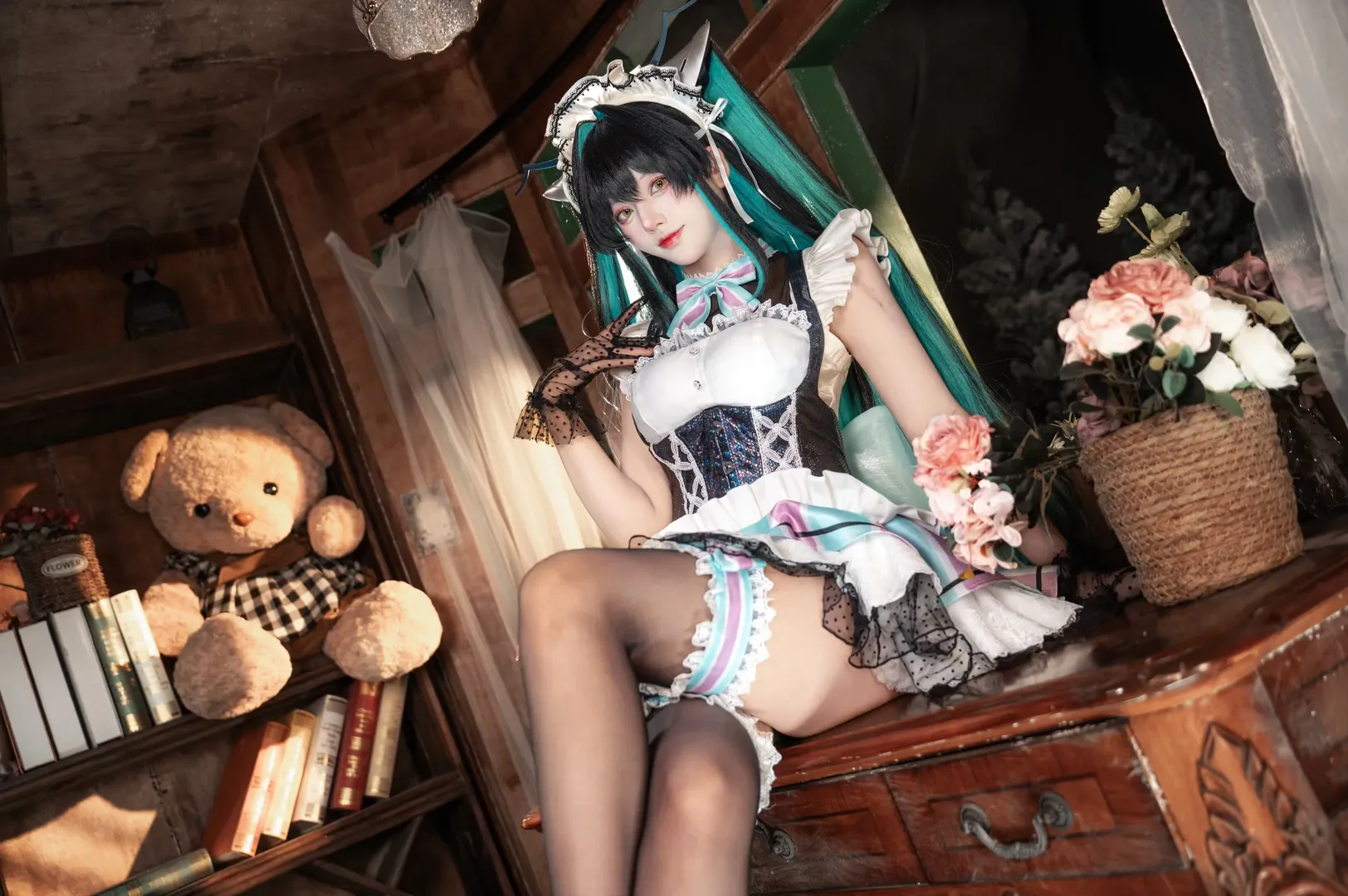 胜利女神妮姬, 二次元cosplay, 赛莲cos, Nikke, 女仆装摄影 - 第5张